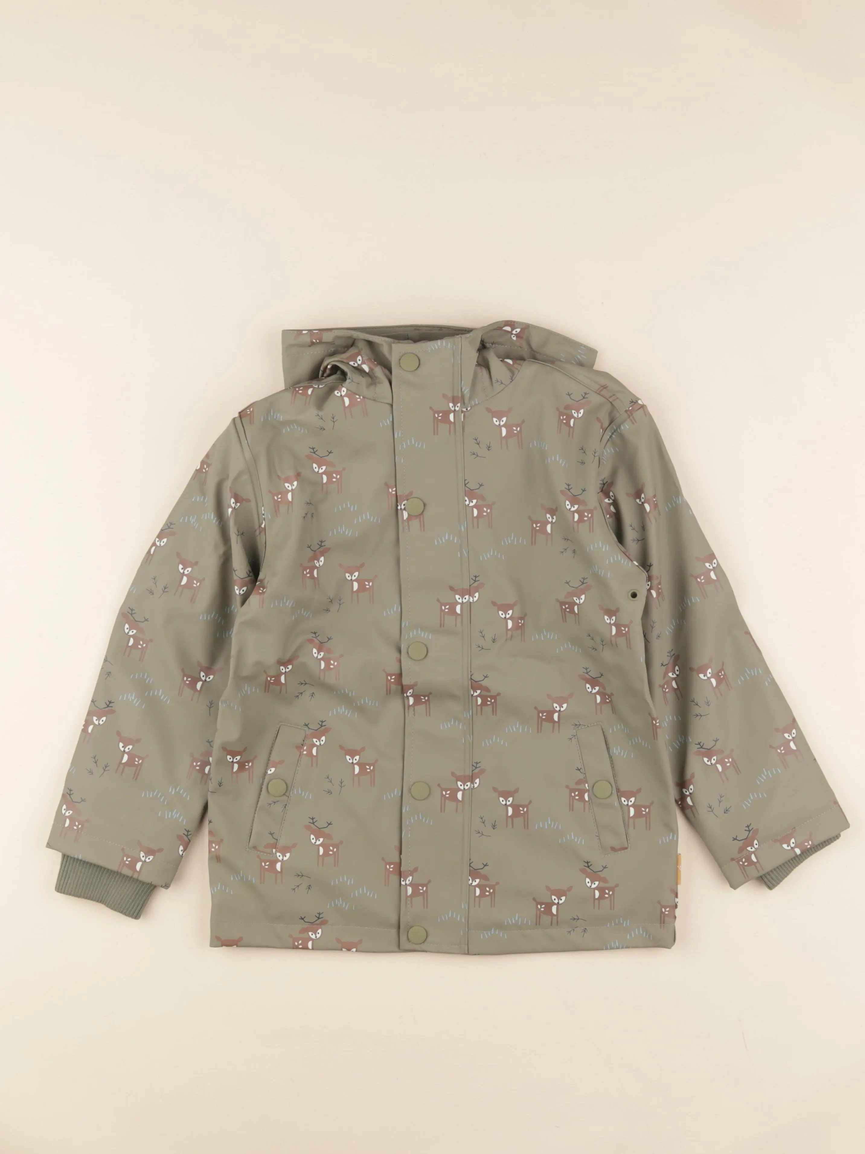 Imperméable vert cerfs