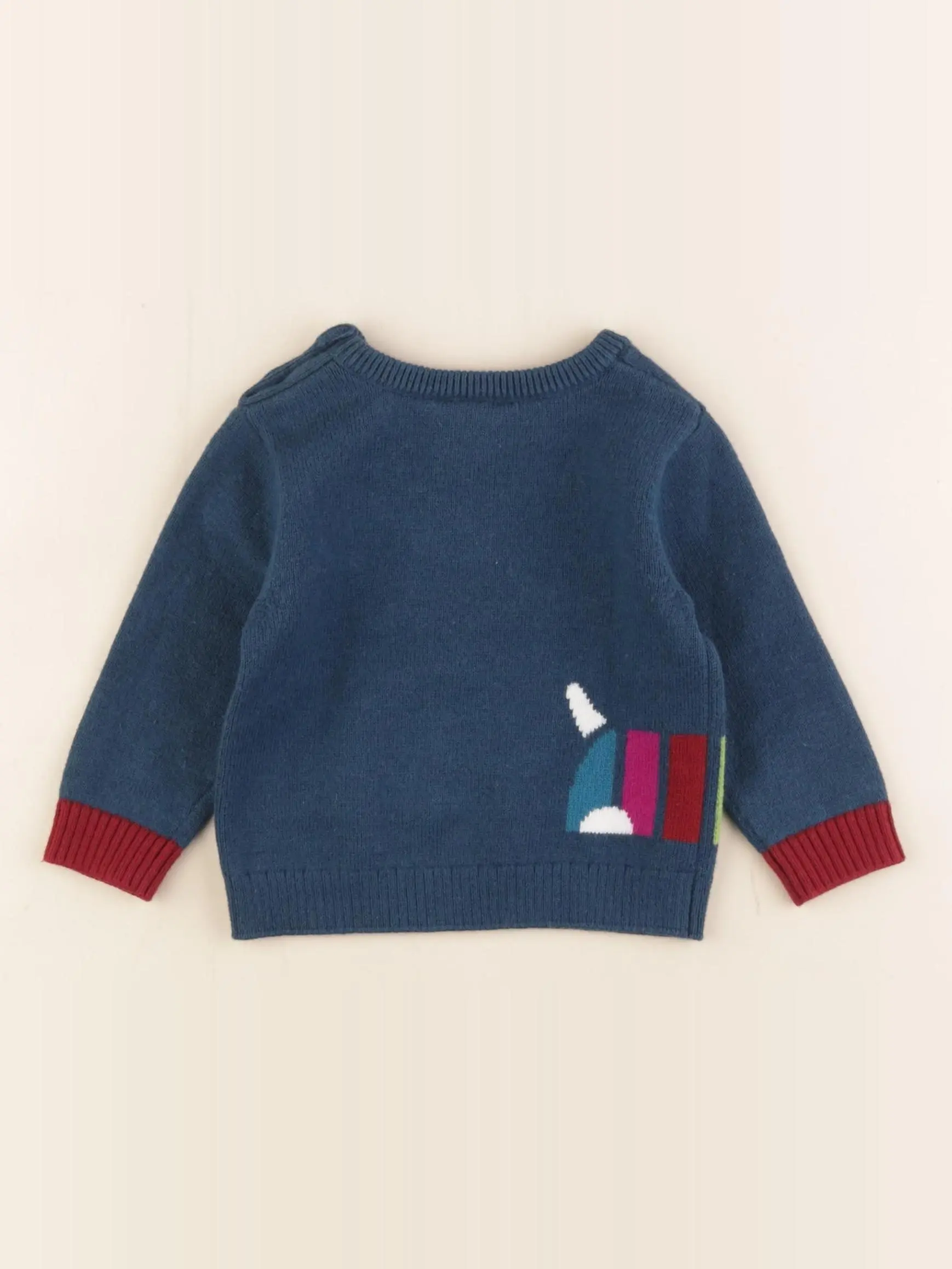 Pull imprimé au dos bleu - Image 2