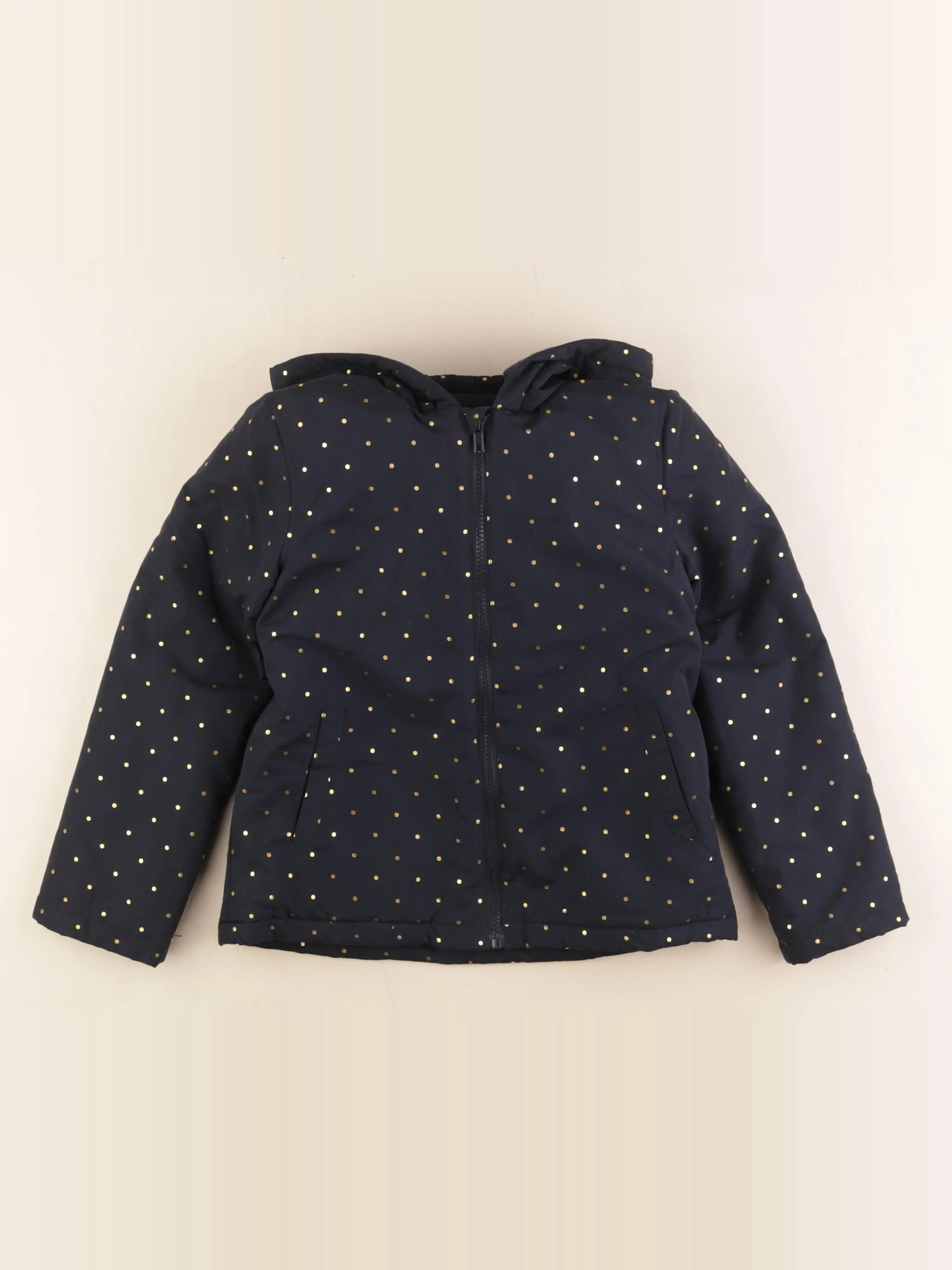 Parka bleu, or