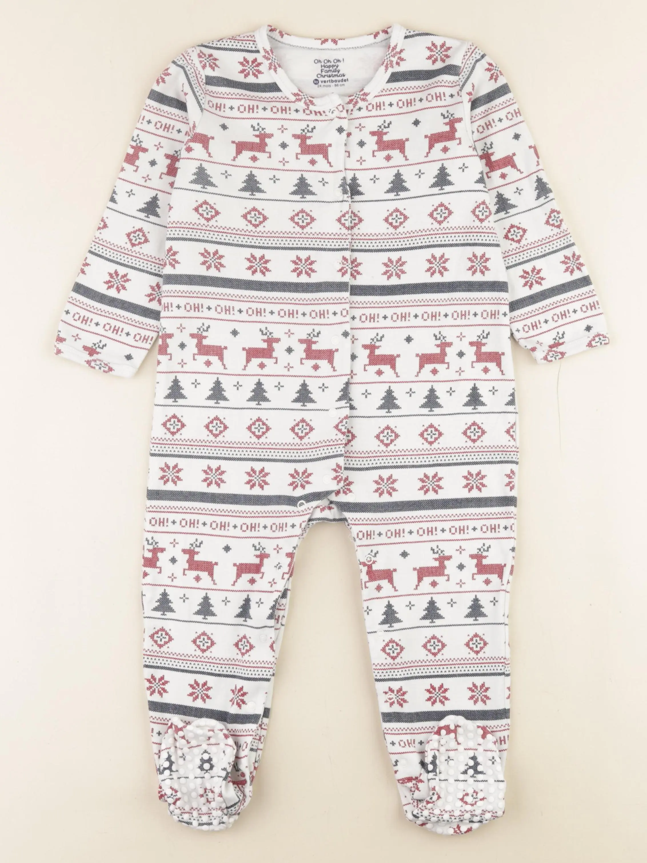 Pyjama coton bleu, rouge