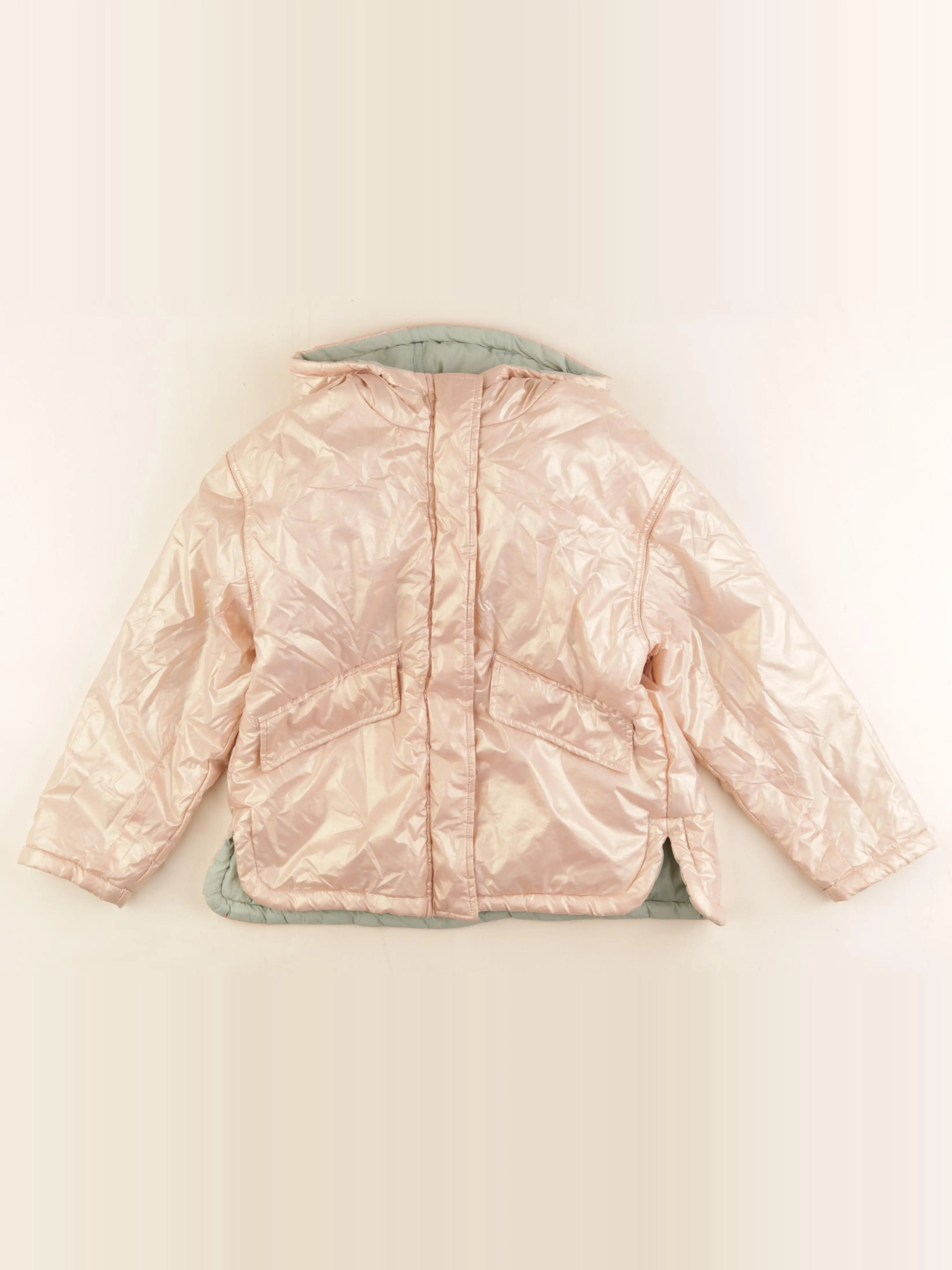 Veste réversible rose, vert - Image 2