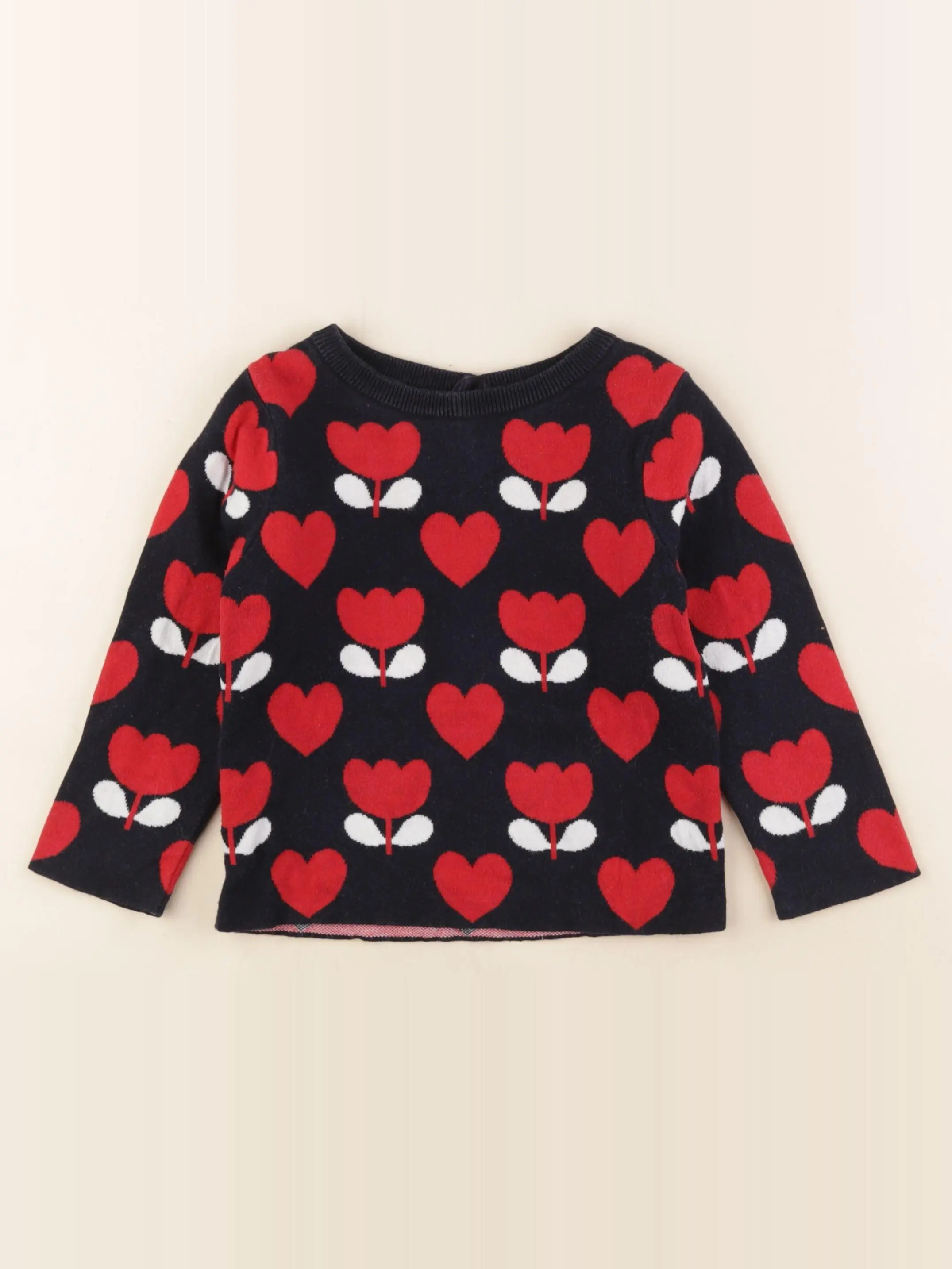 Pull bleu, rouge