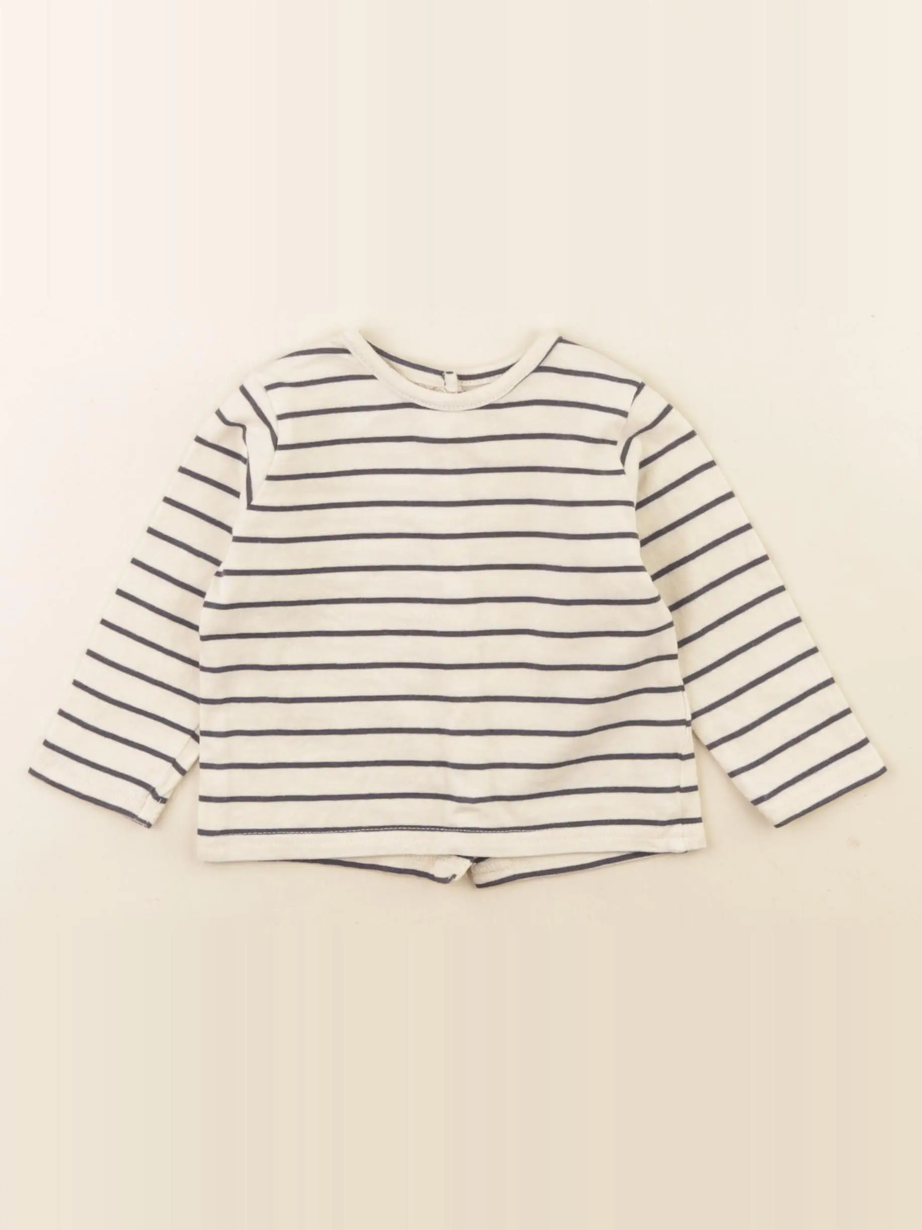Tee-shirt beige, bleu