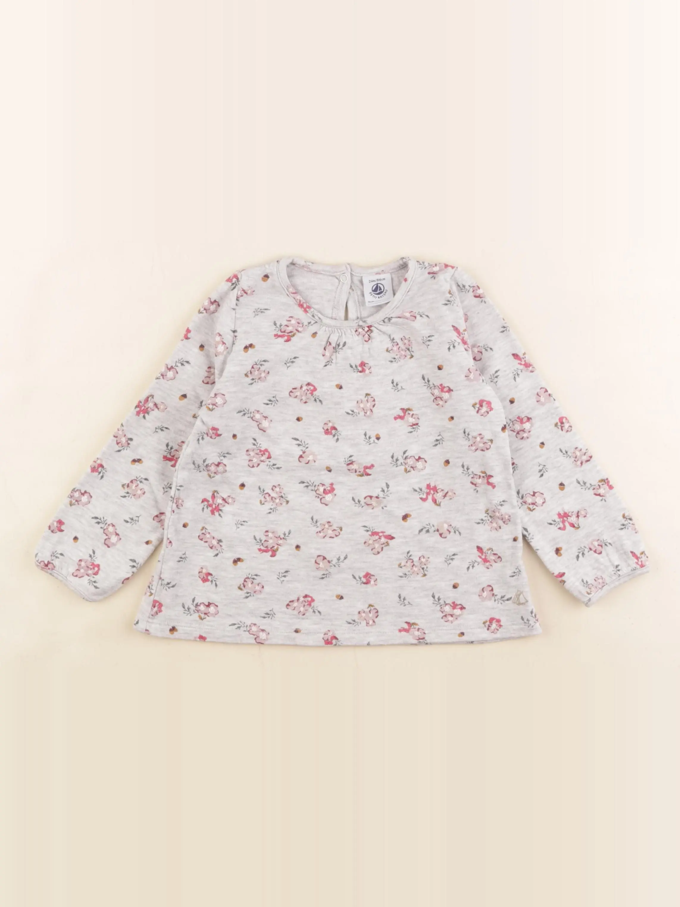 Tee-shirt gris, rose