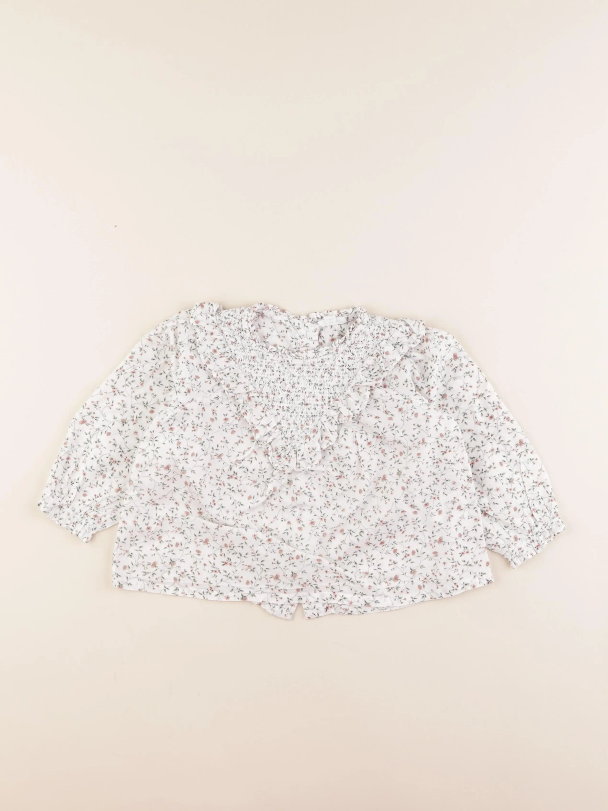 Blouse vert, blanc