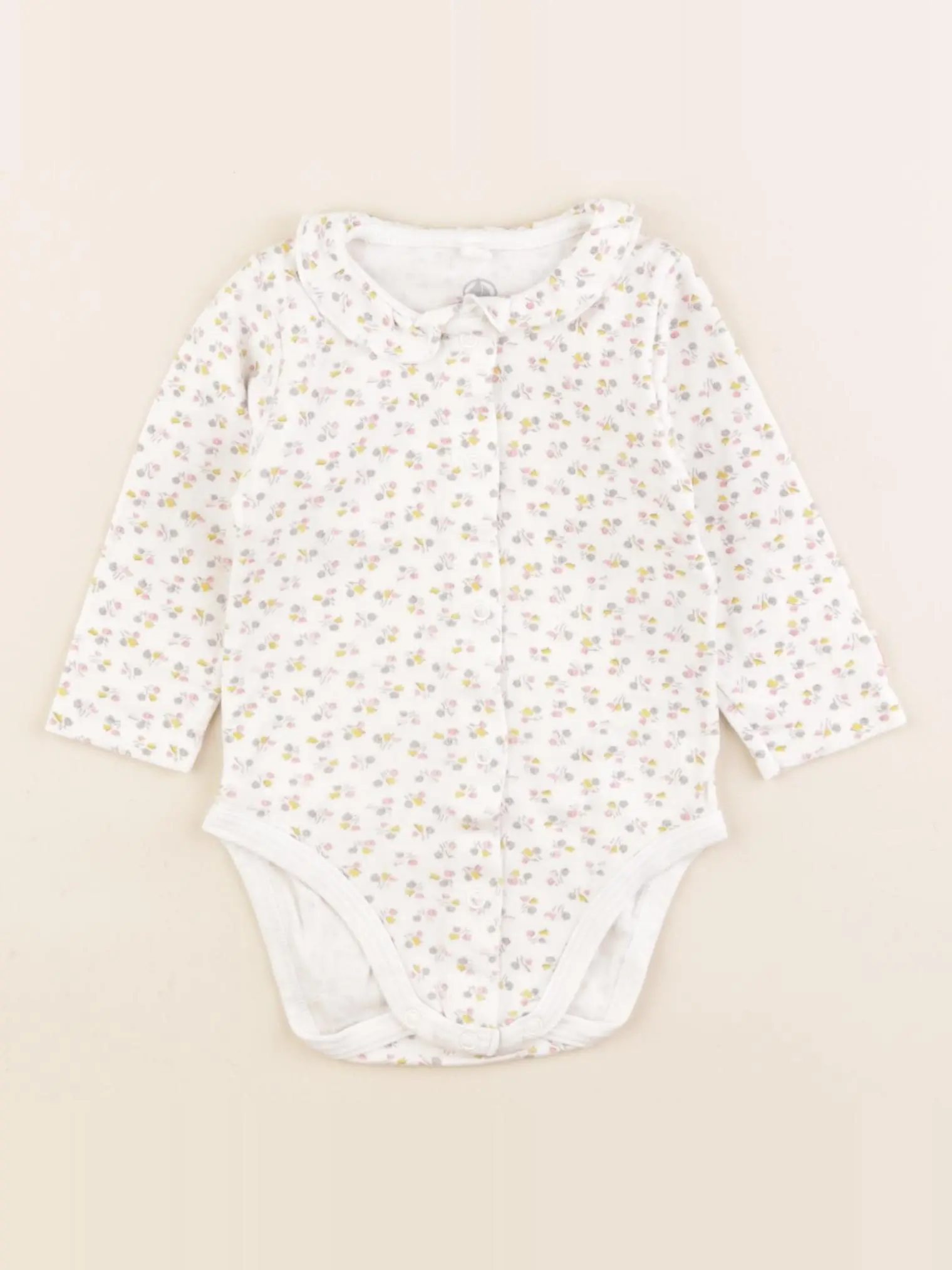 Body à col beige, rose