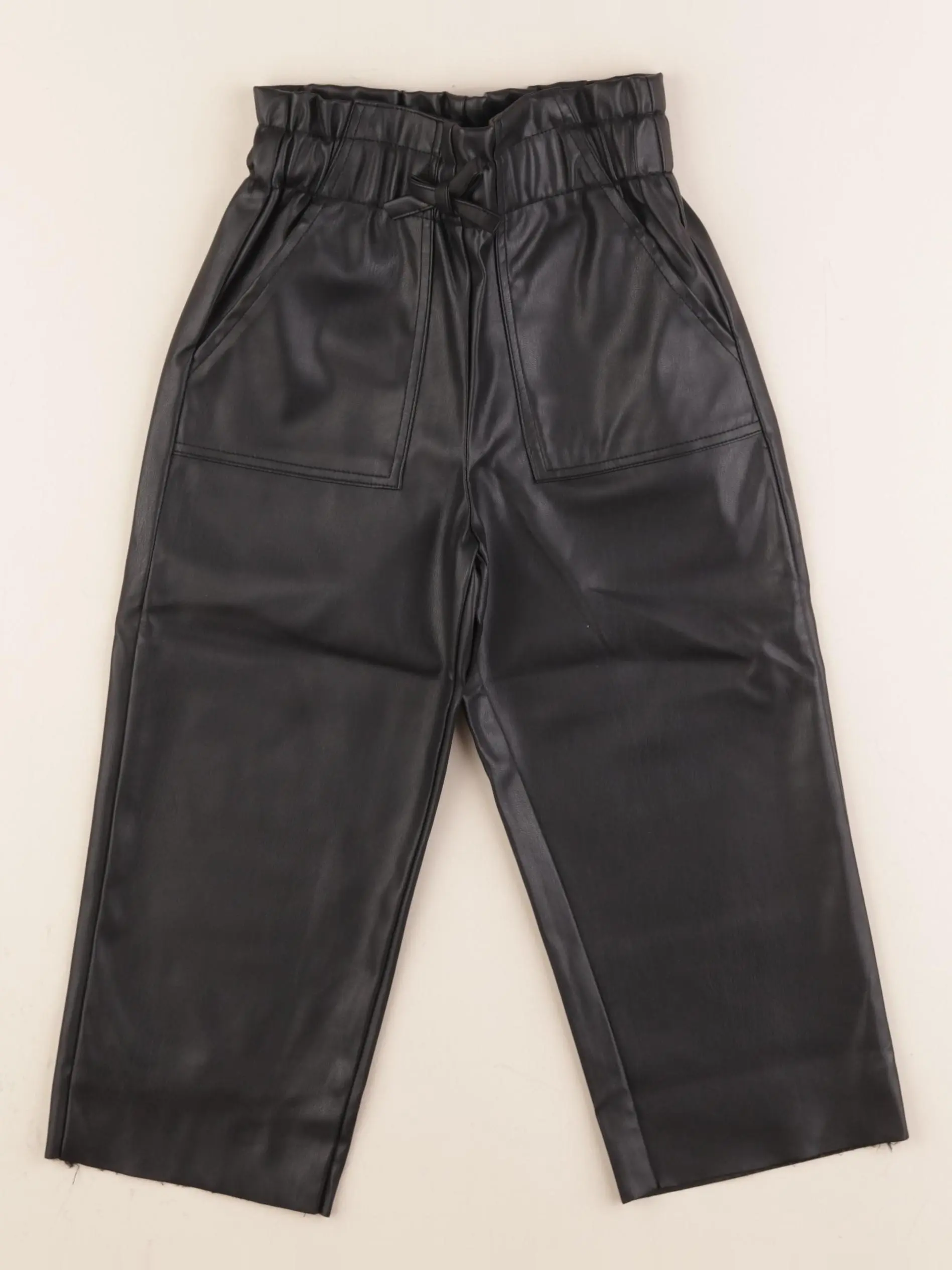 Pantalon simili cuir noir