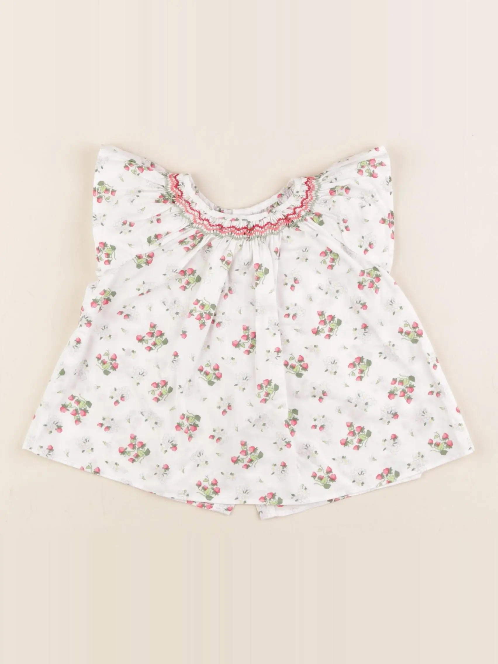 Blouse blanc, rose
