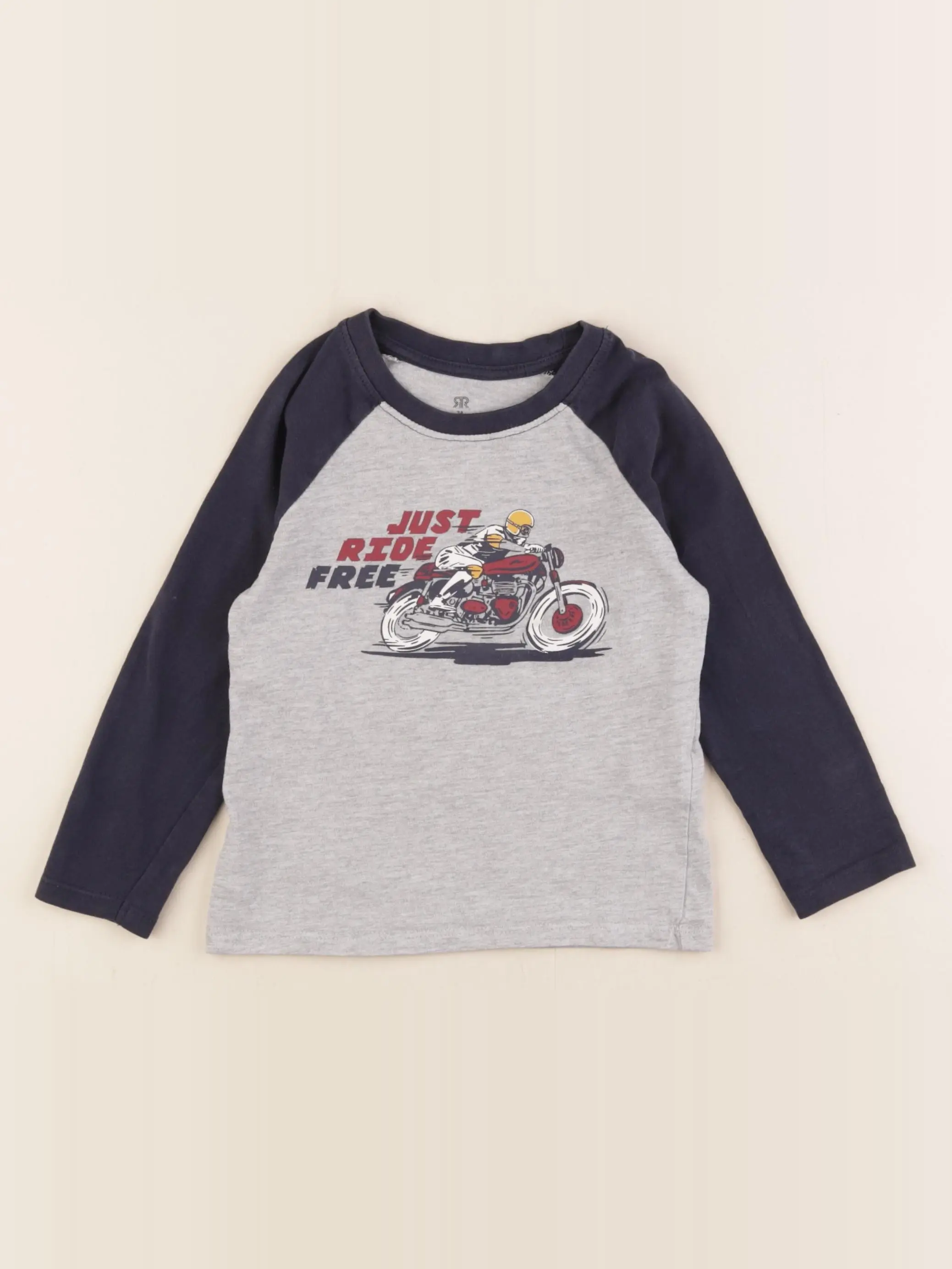 Tee-shirt bleu, gris