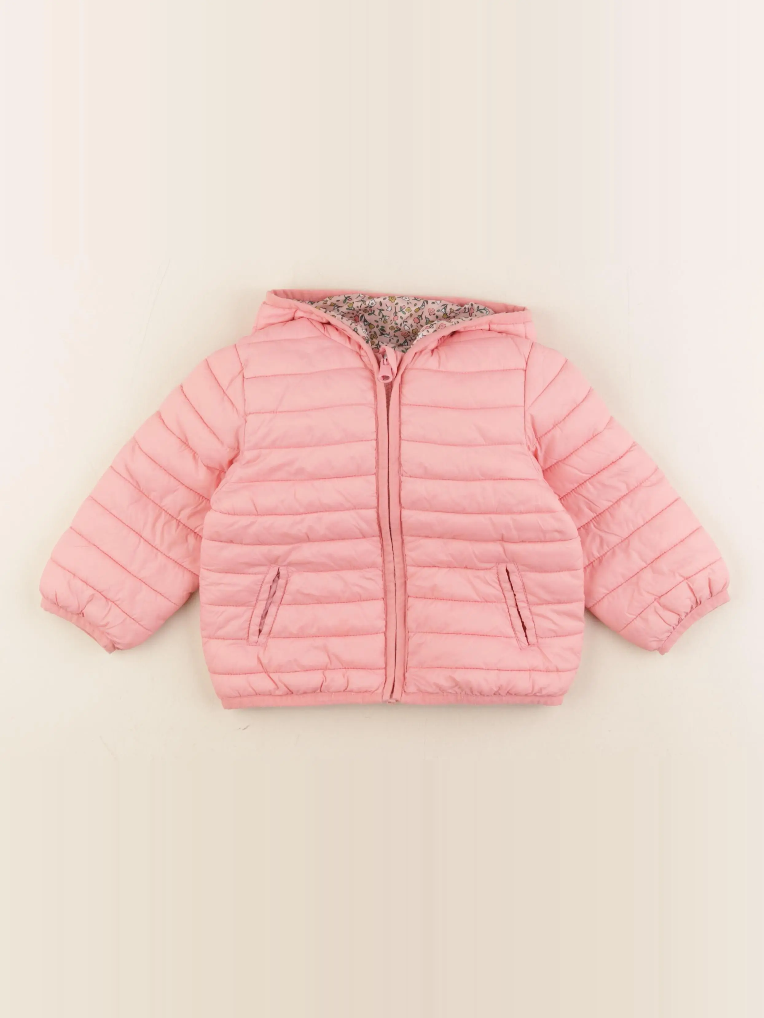 Doudoune réversible multicolore, rose