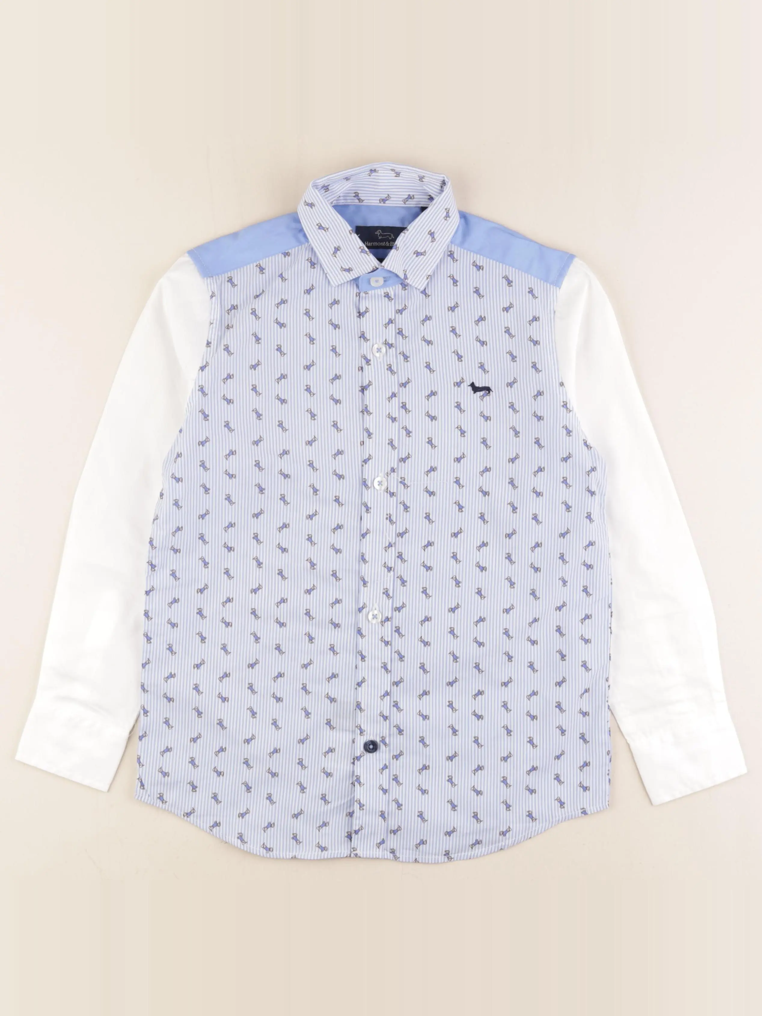 Chemise bleu, blanc