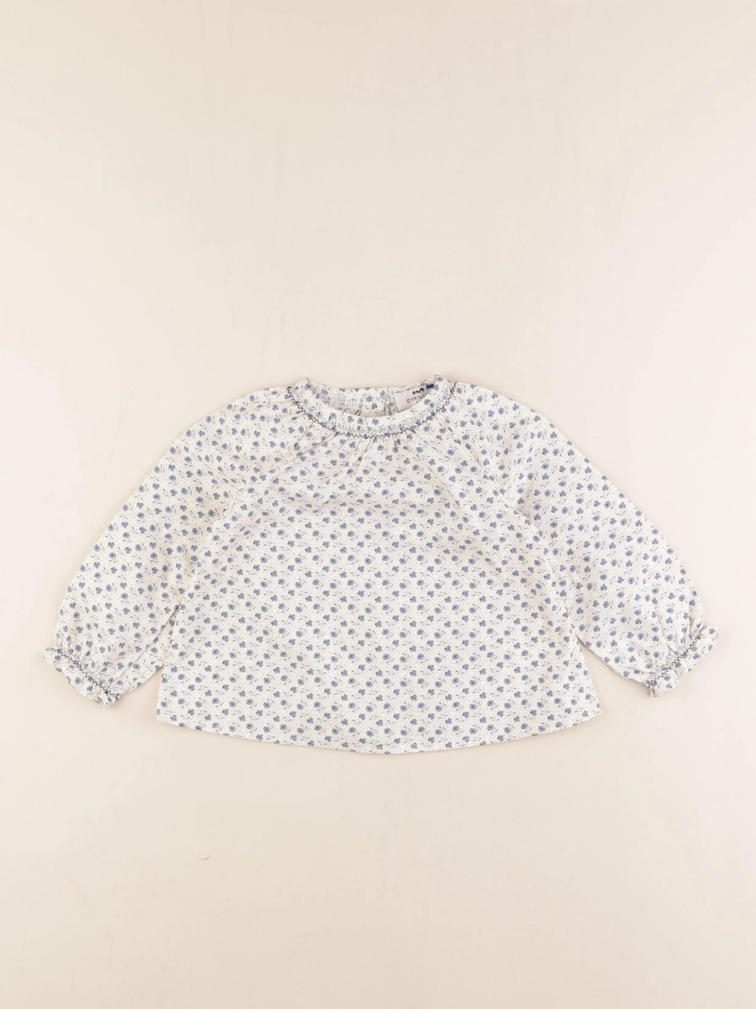 Blouse blanc, bleu