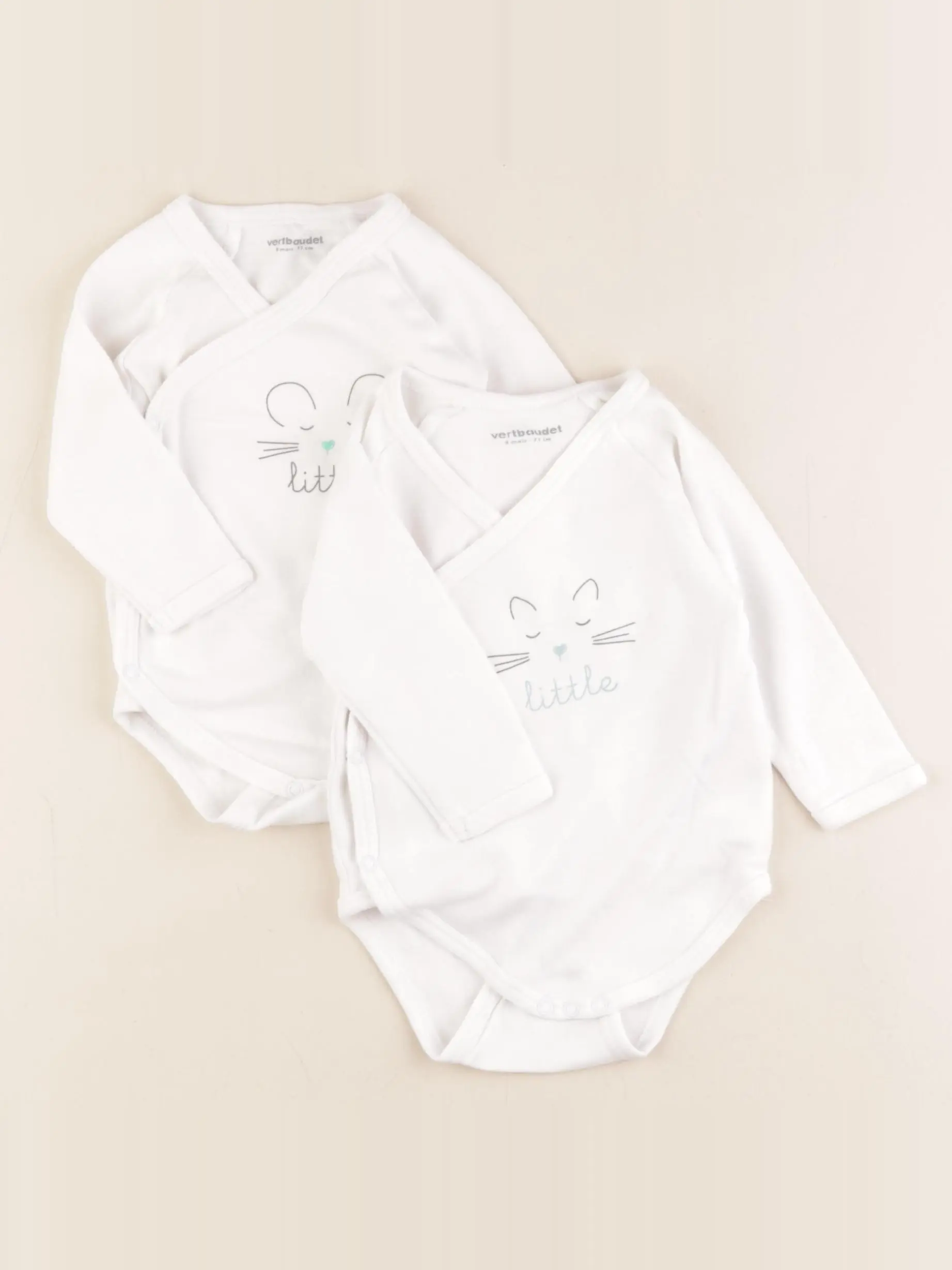 Lot de 2 bodies en coton blanc