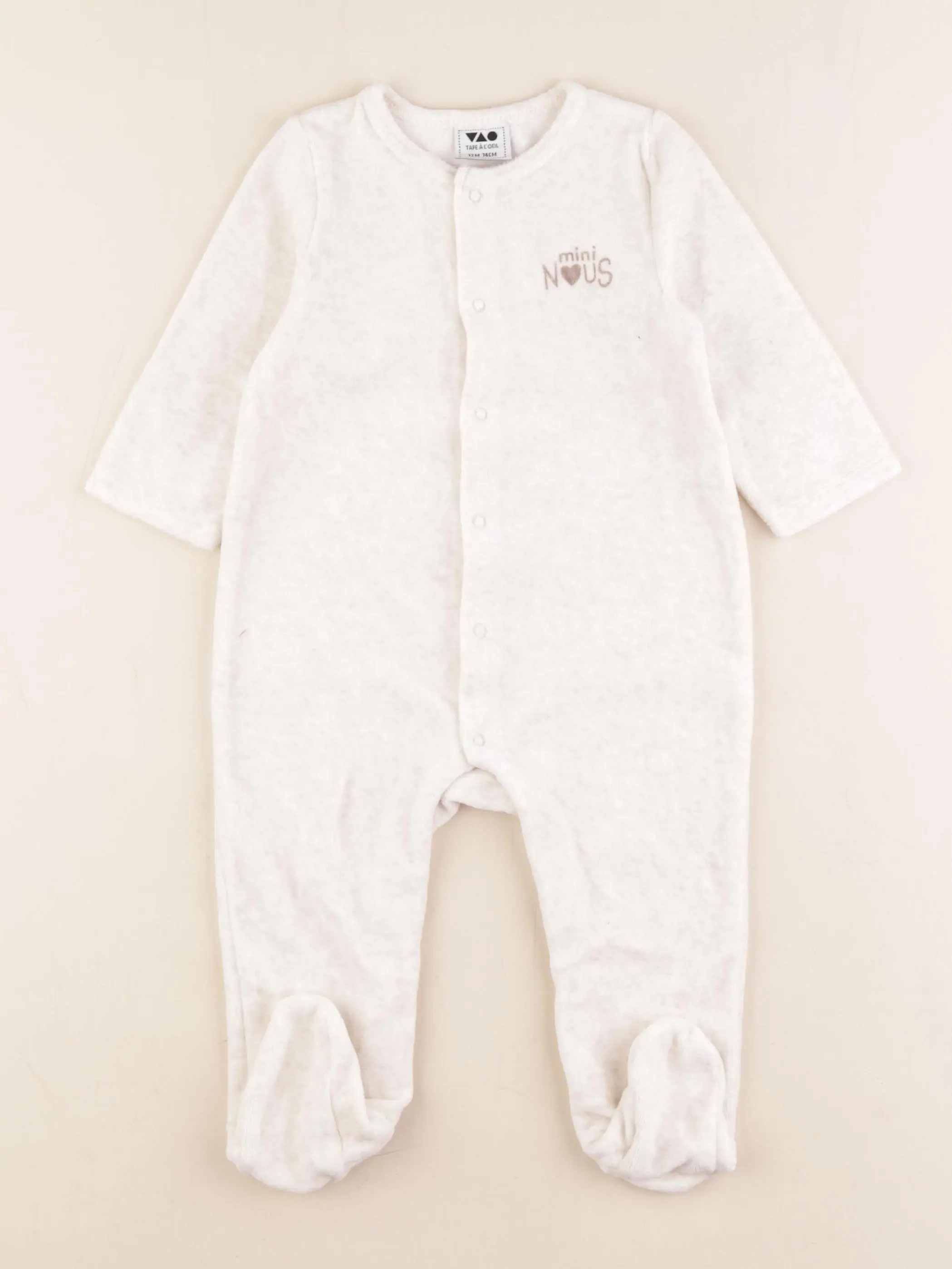 Pyjama velours beige