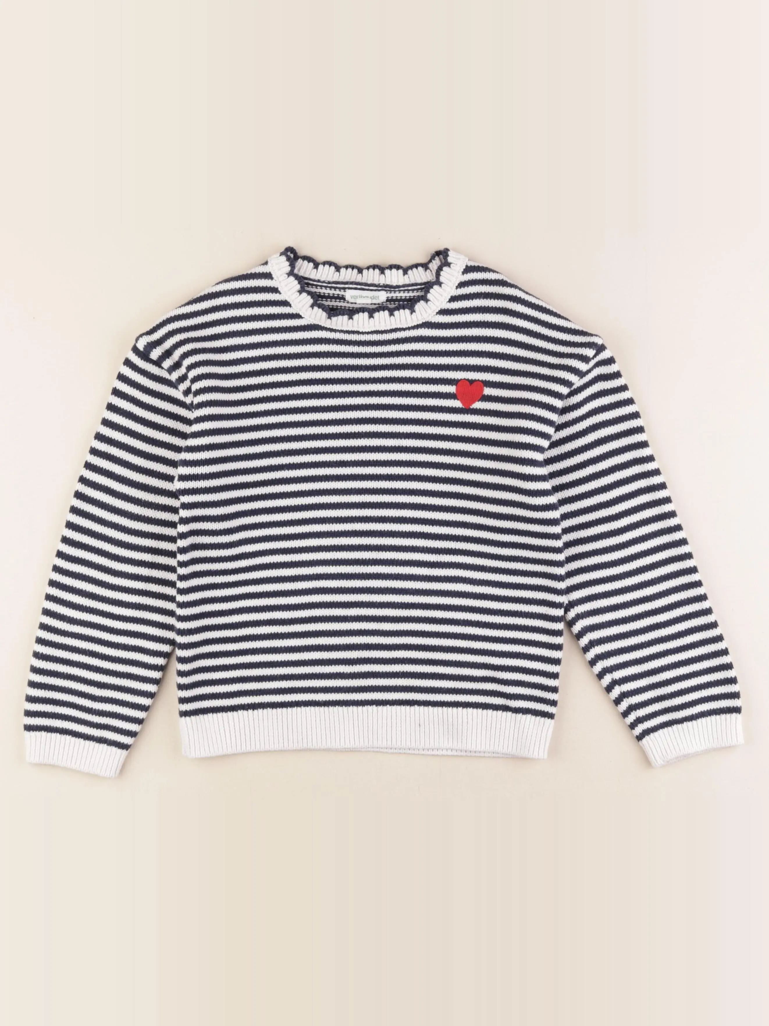 Pull blanc, bleu