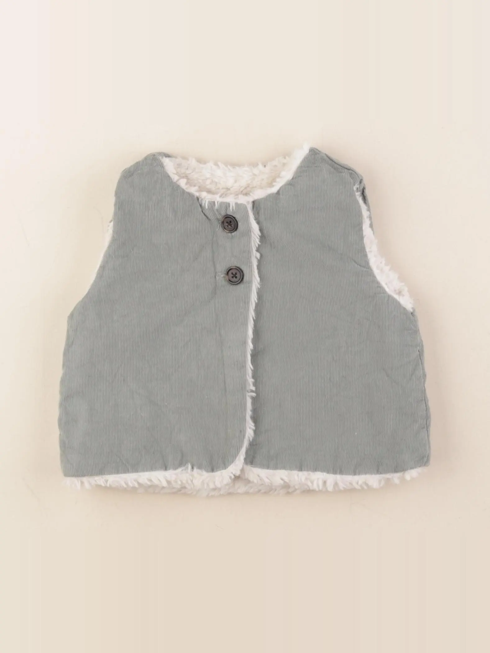Gilet réversible blanc, vert