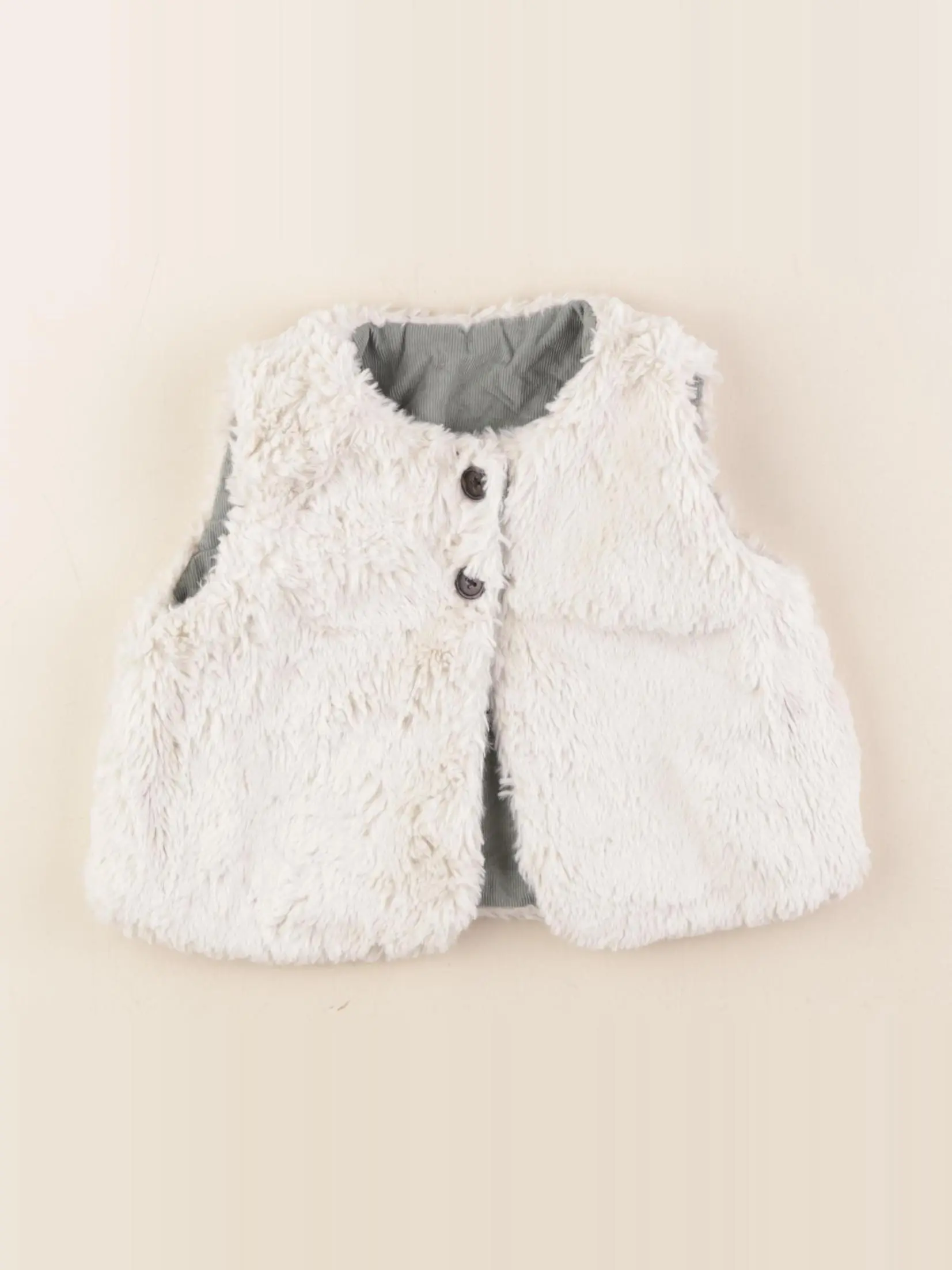 Gilet réversible blanc, vert - Image 2