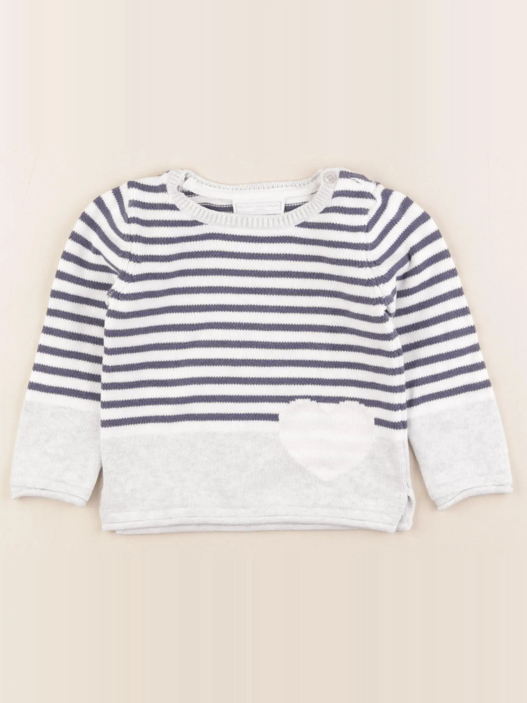 Pull bleu, blanc