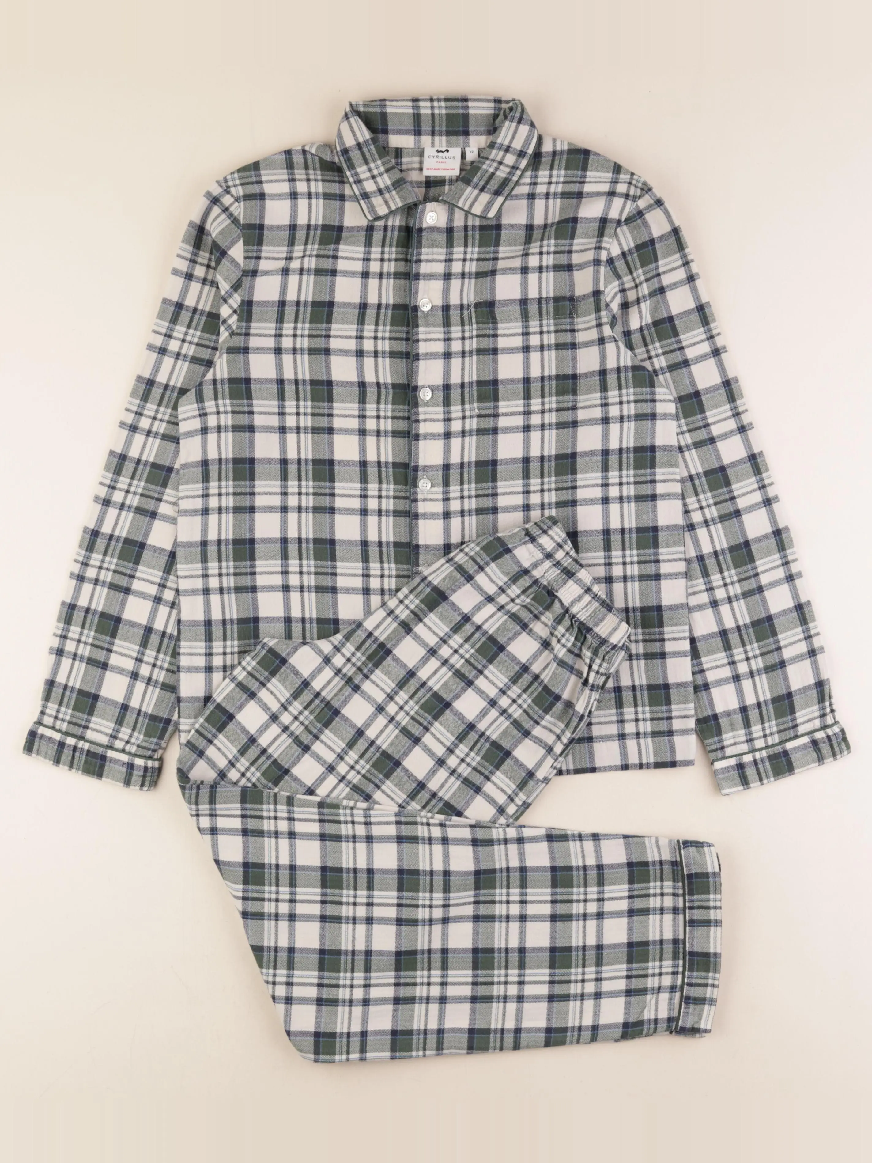 Pyjama coton vert