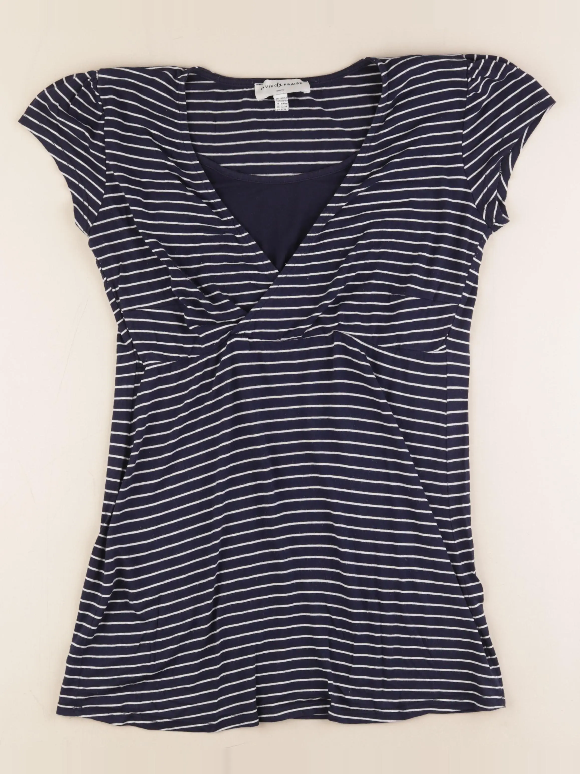 Tee-shirt grossesse, allaitement bleu, blanc