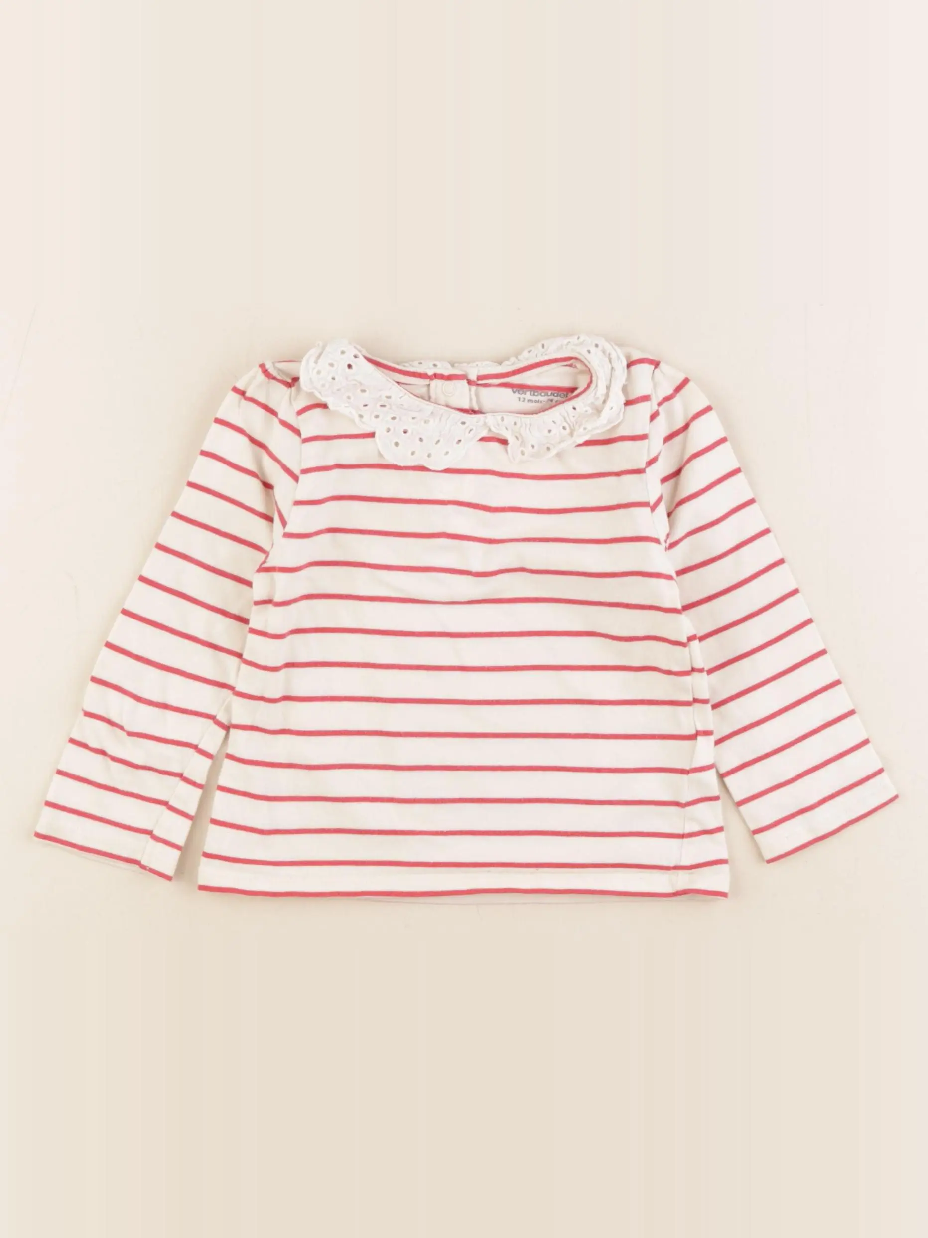 Tee-shirt beige, rouge