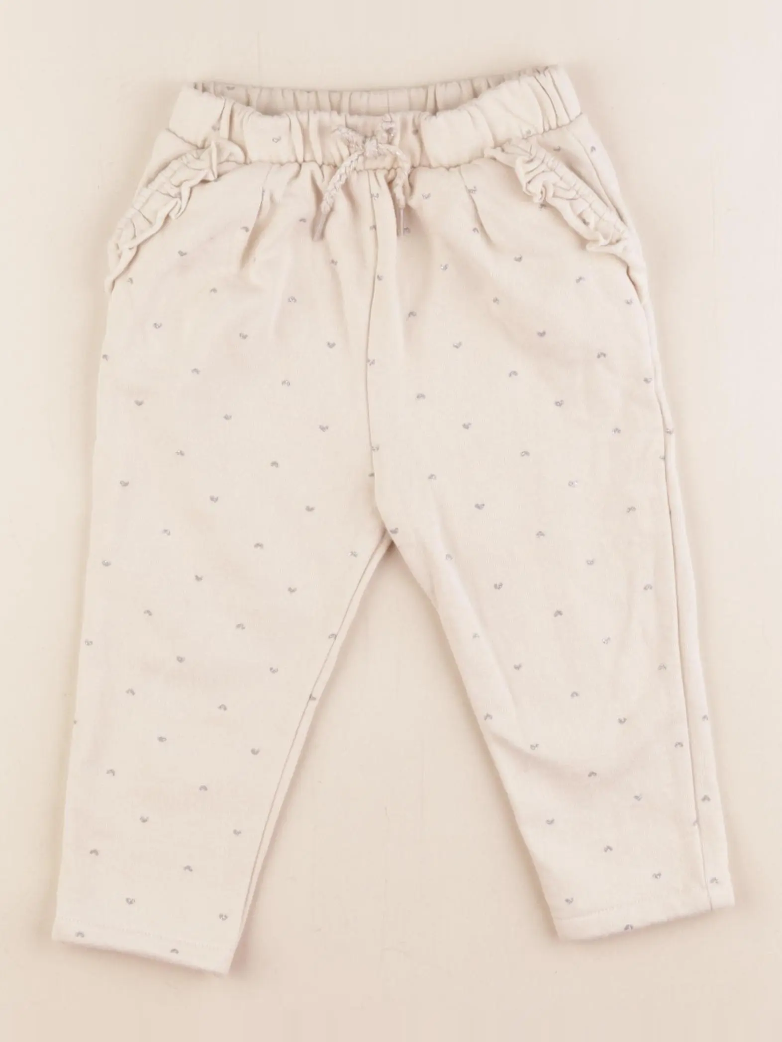 Pantalon doublé beige, argent