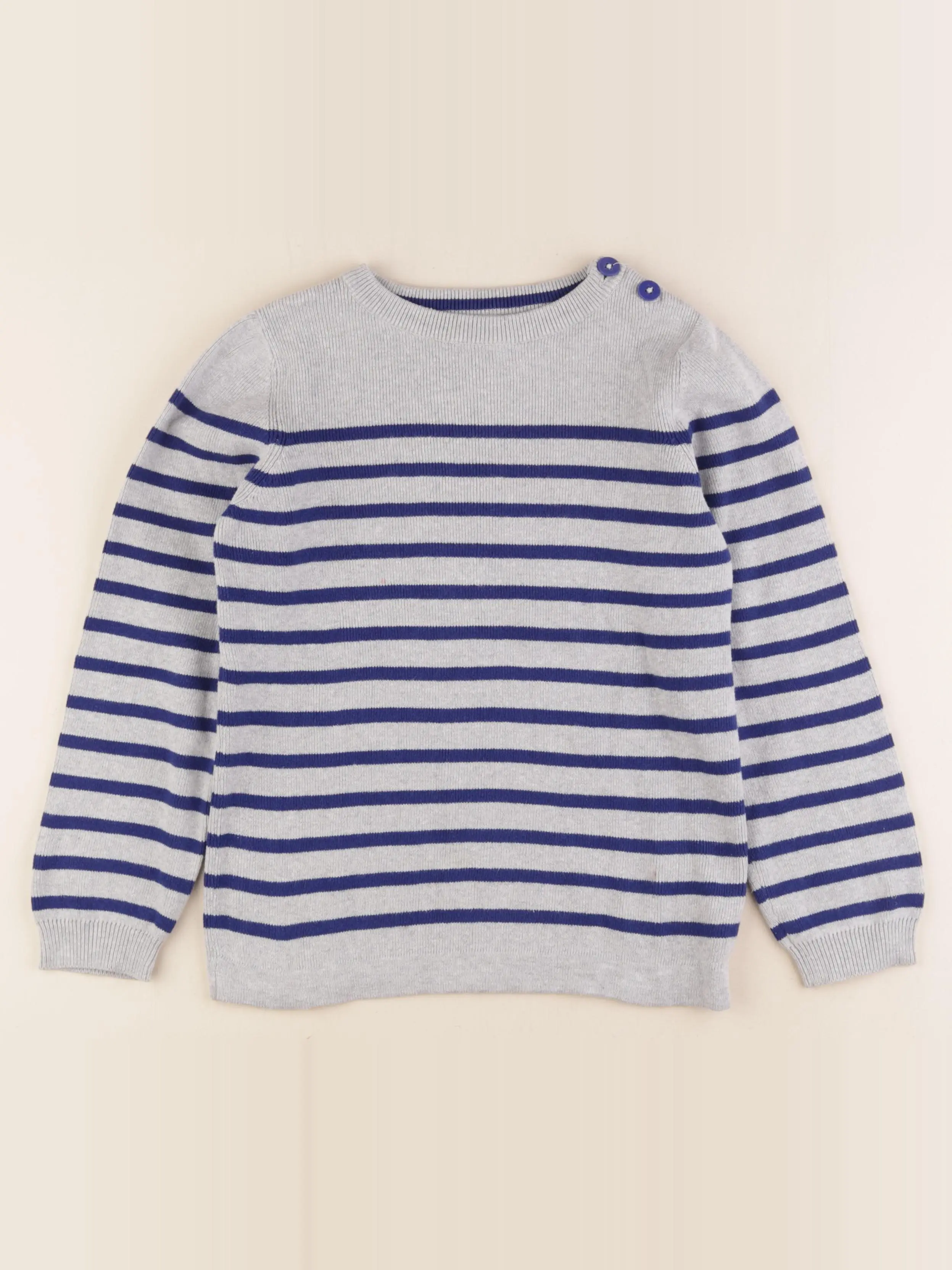 Pull bleu, gris