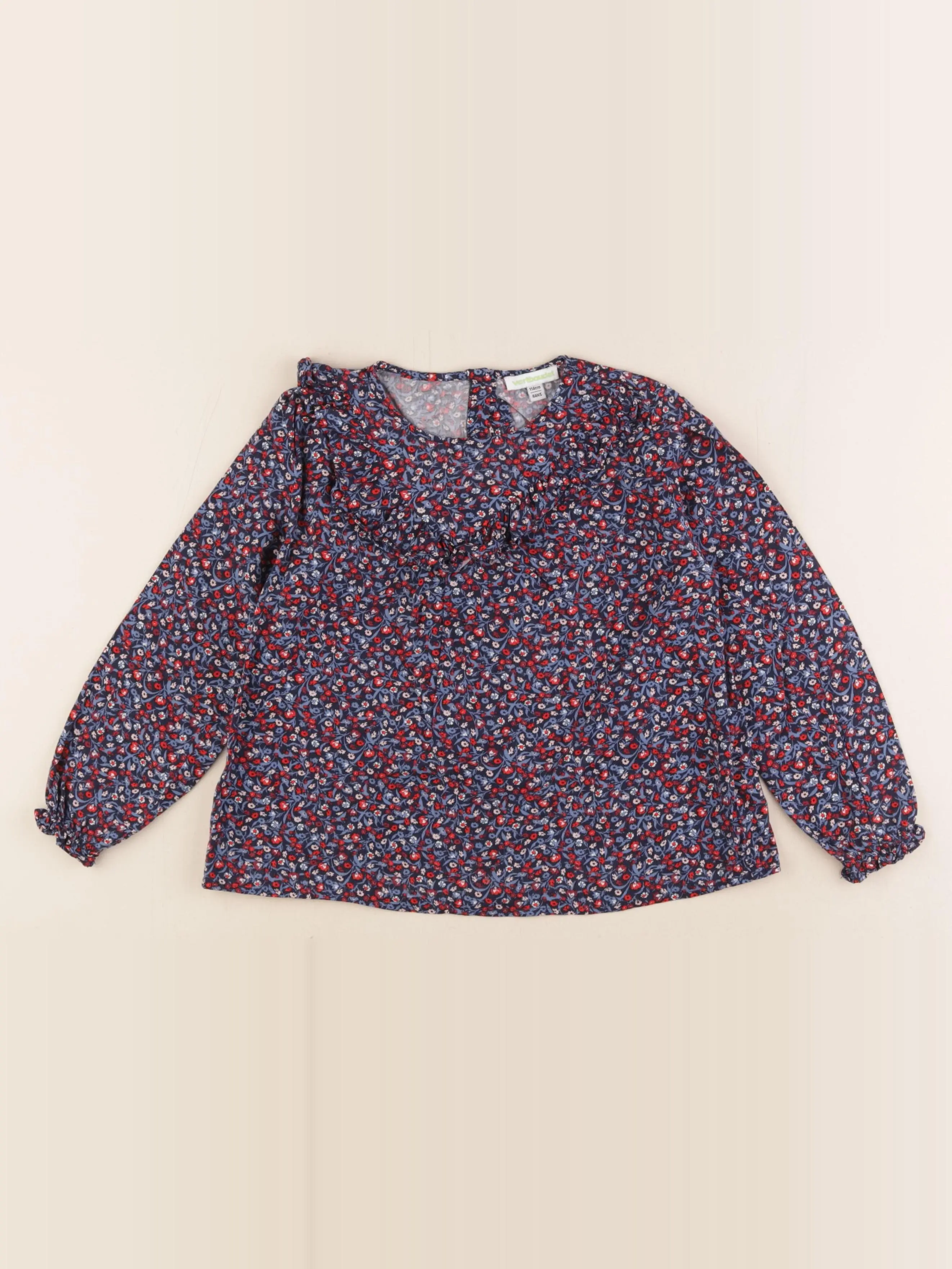 Blouse bleu, rouge