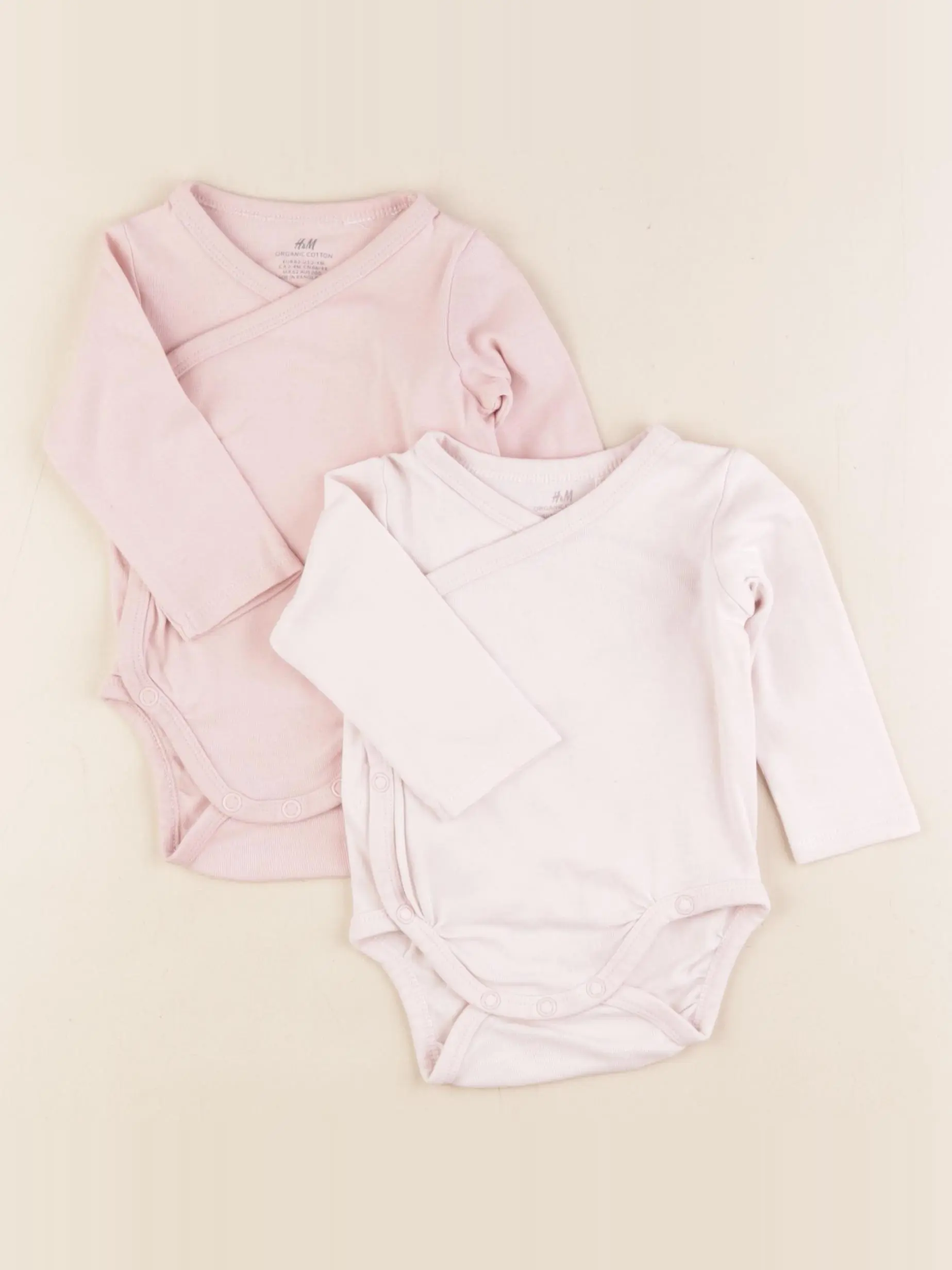 Lot de 2 bodies en coton rose