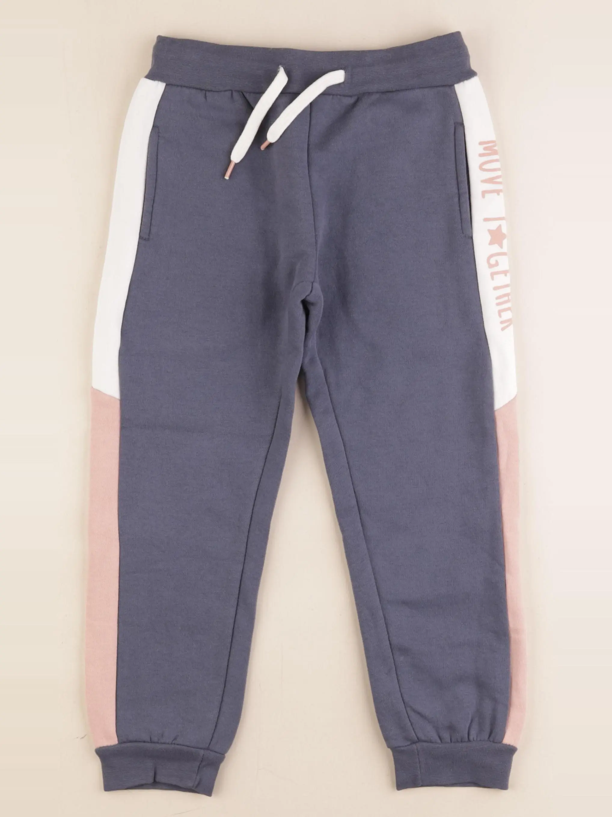 Jogging doublé bleu, rose