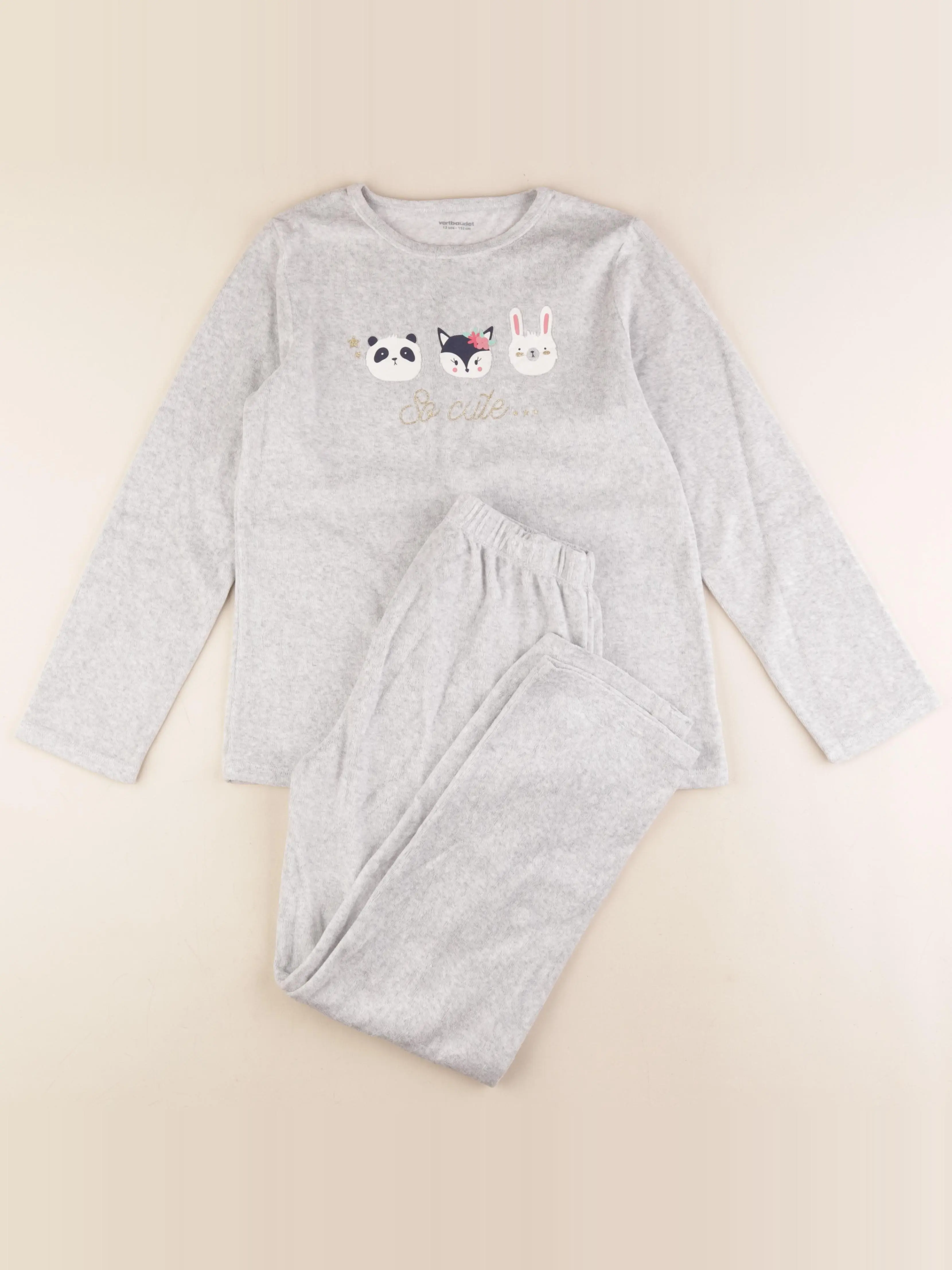 Pyjama velours gris