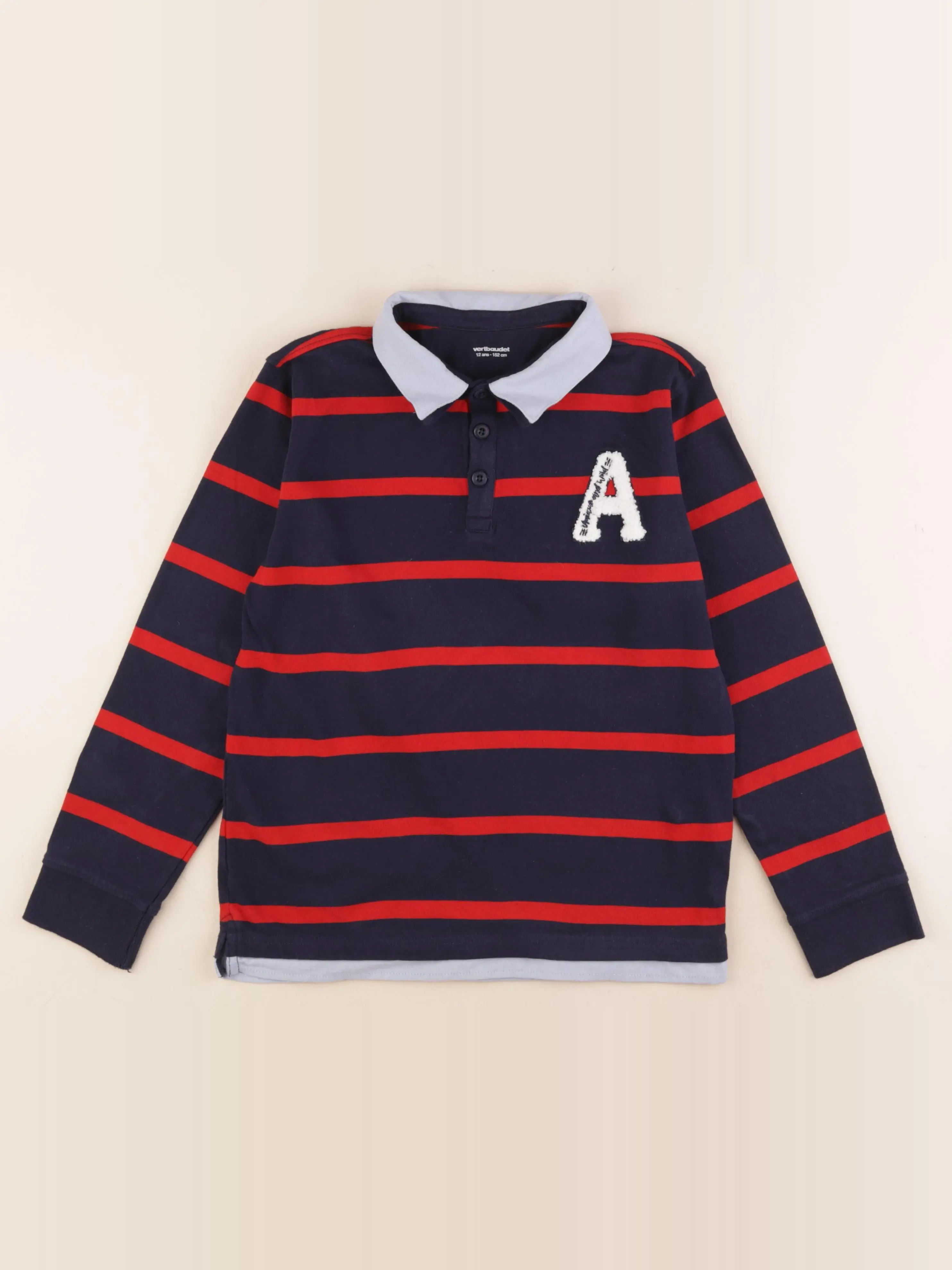 Polo bleu, rouge