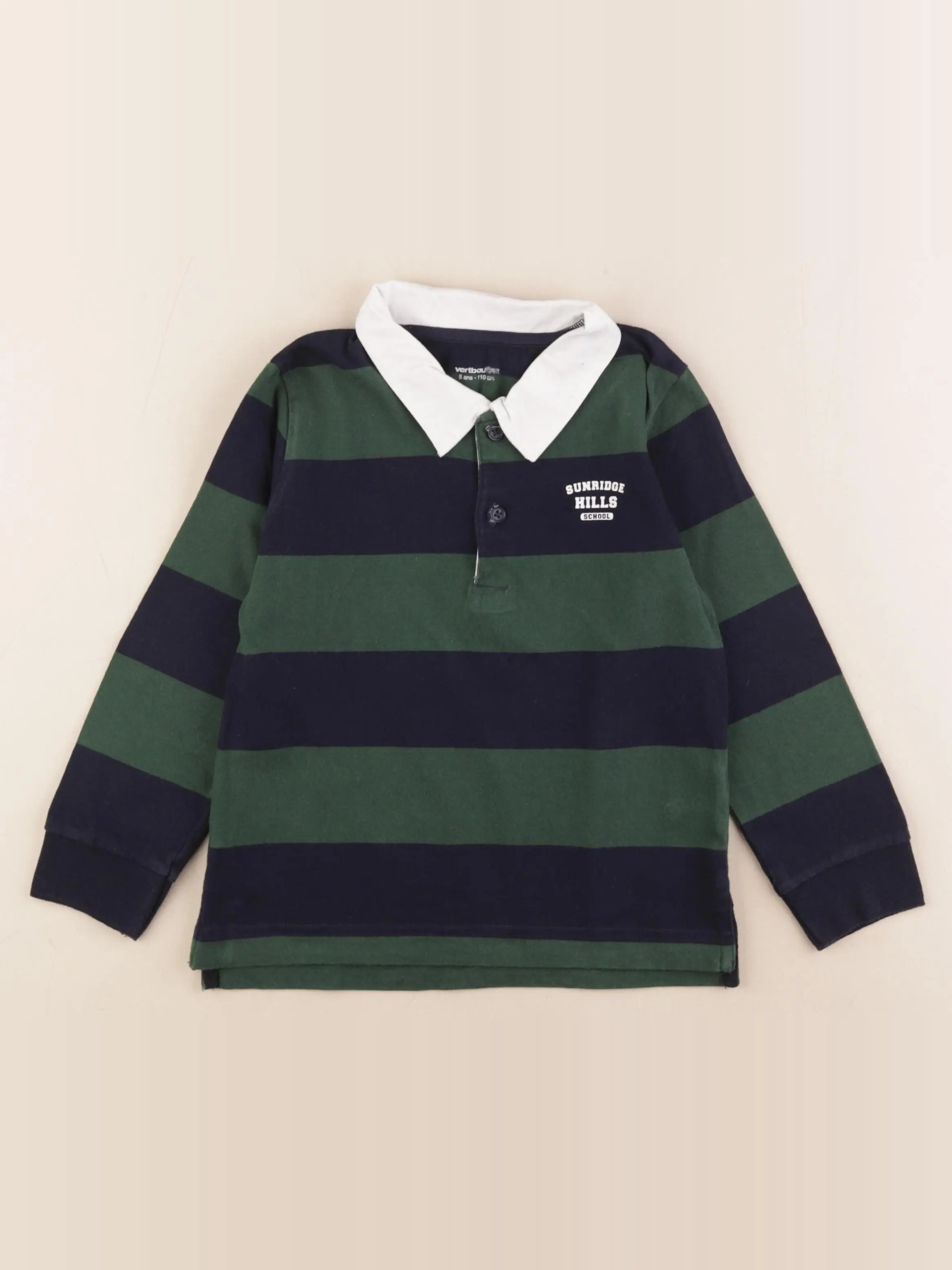 Polo bleu, vert