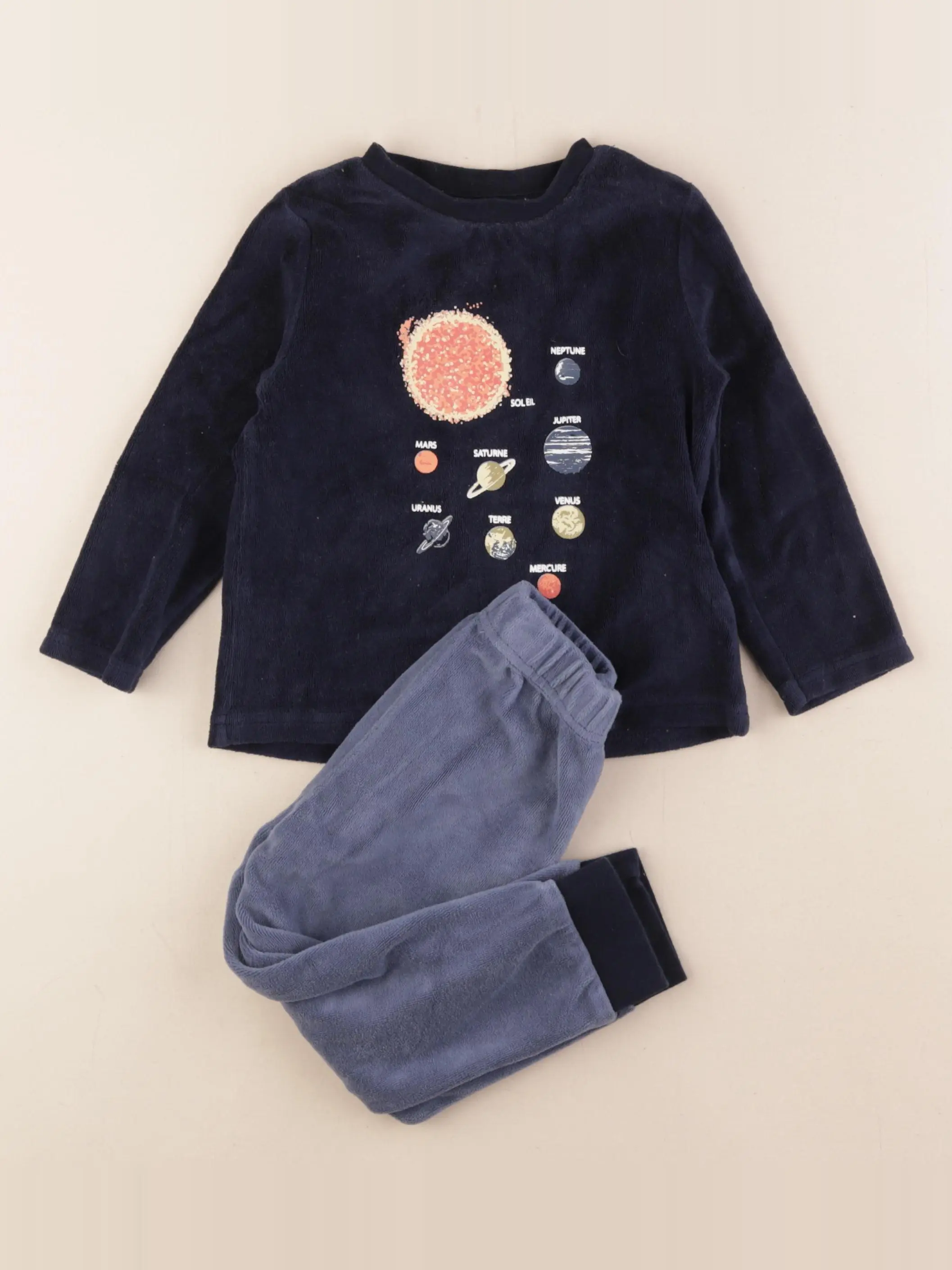 Pyjama velours bleu