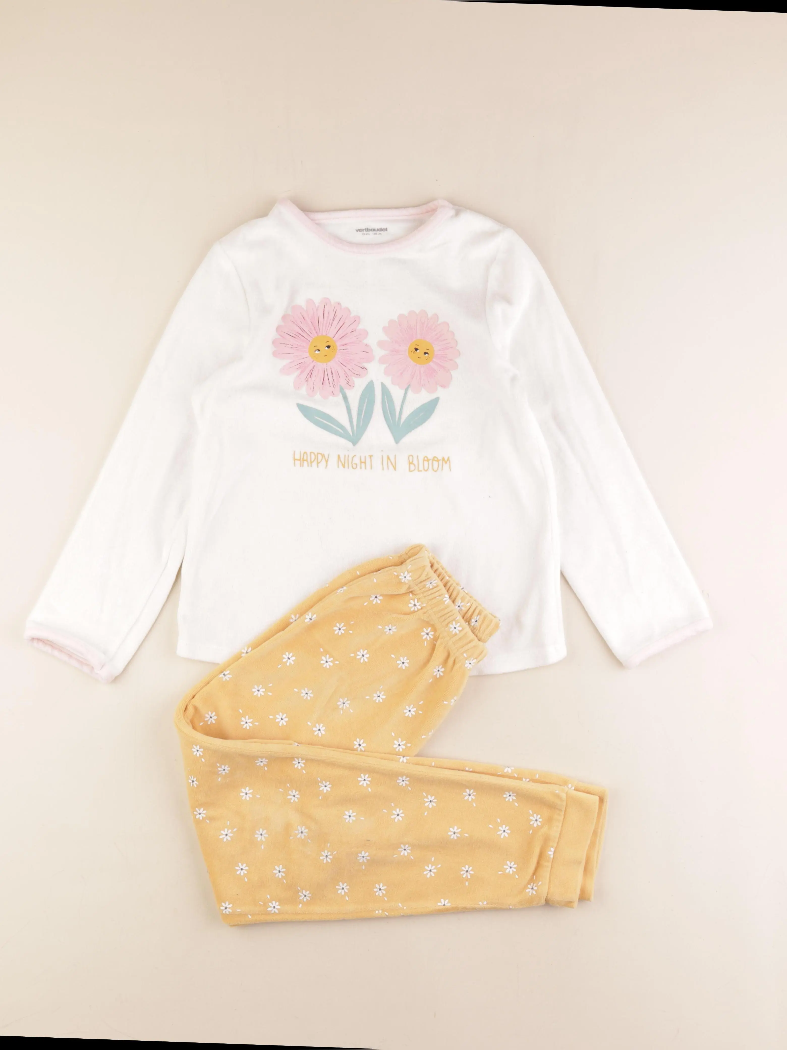 Pyjama velours rose, jaune