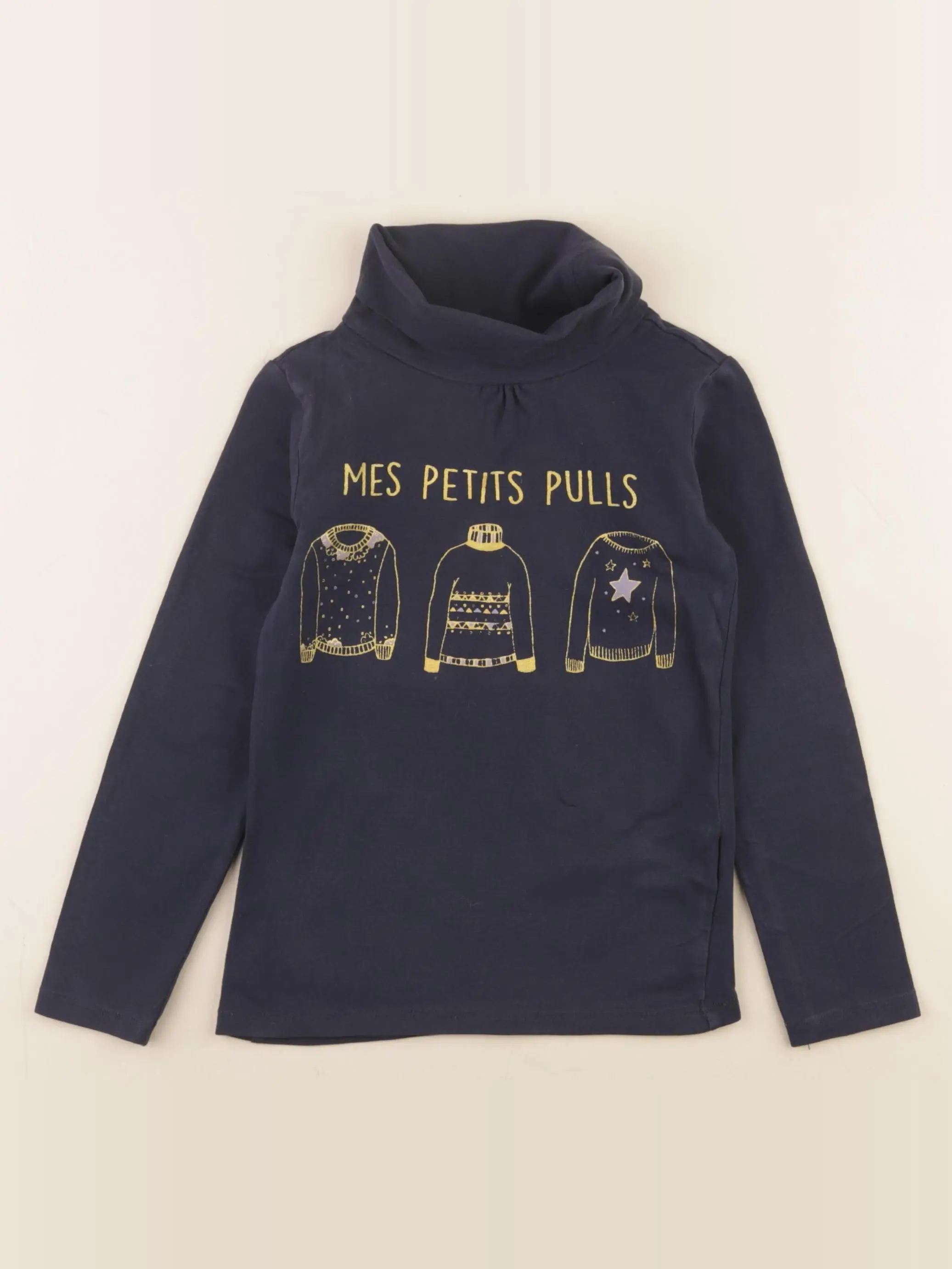 Sous-pull bleu, or