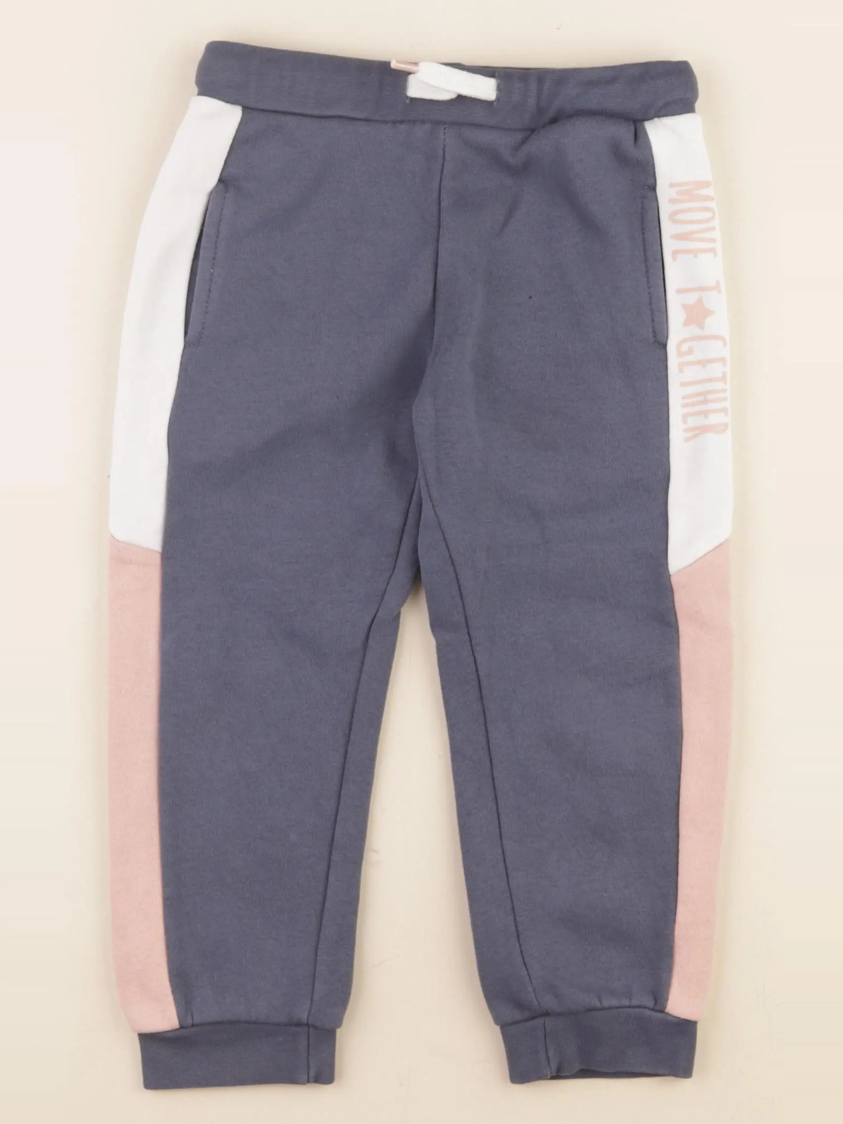 Jogging doublé bleu, rose