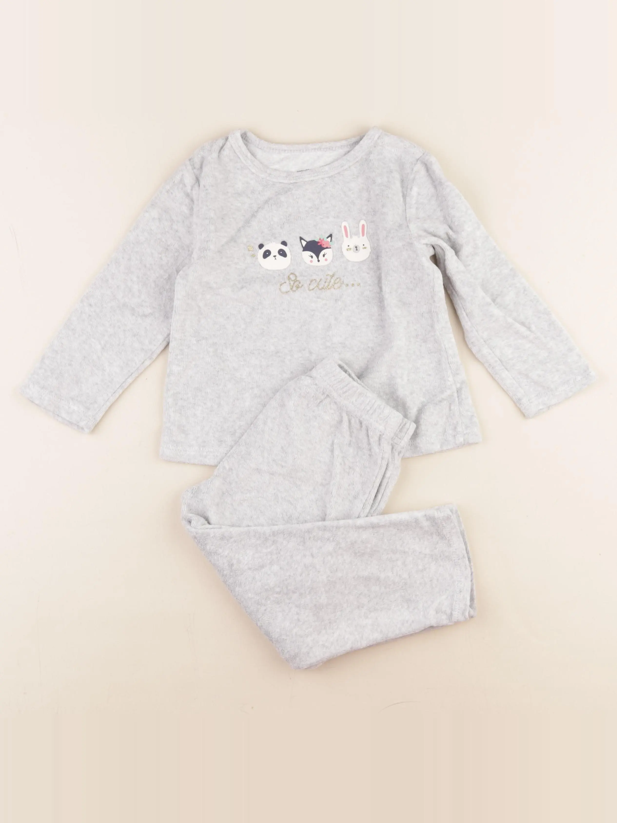 Pyjama velours gris