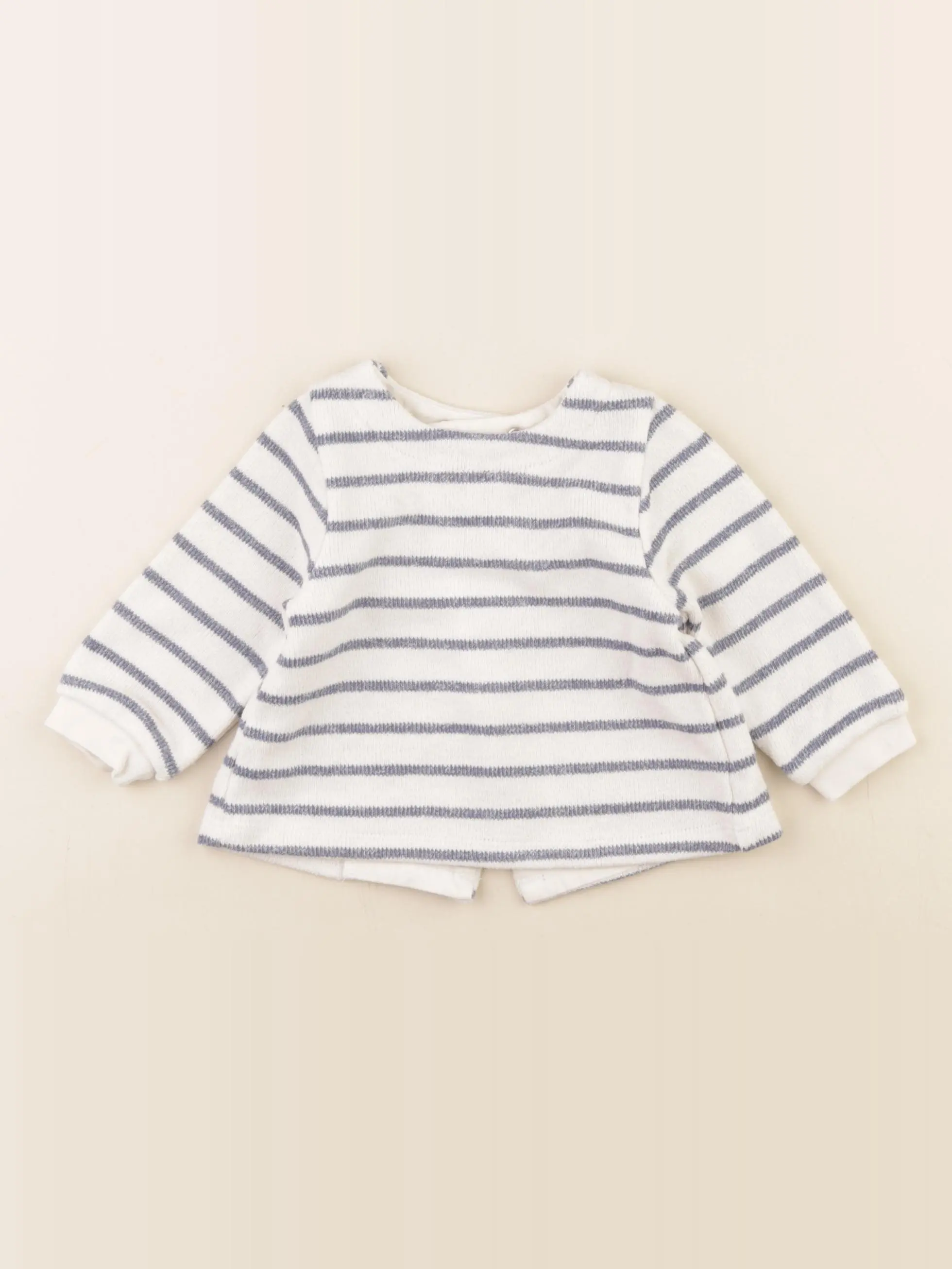 Pull blanc, bleu
