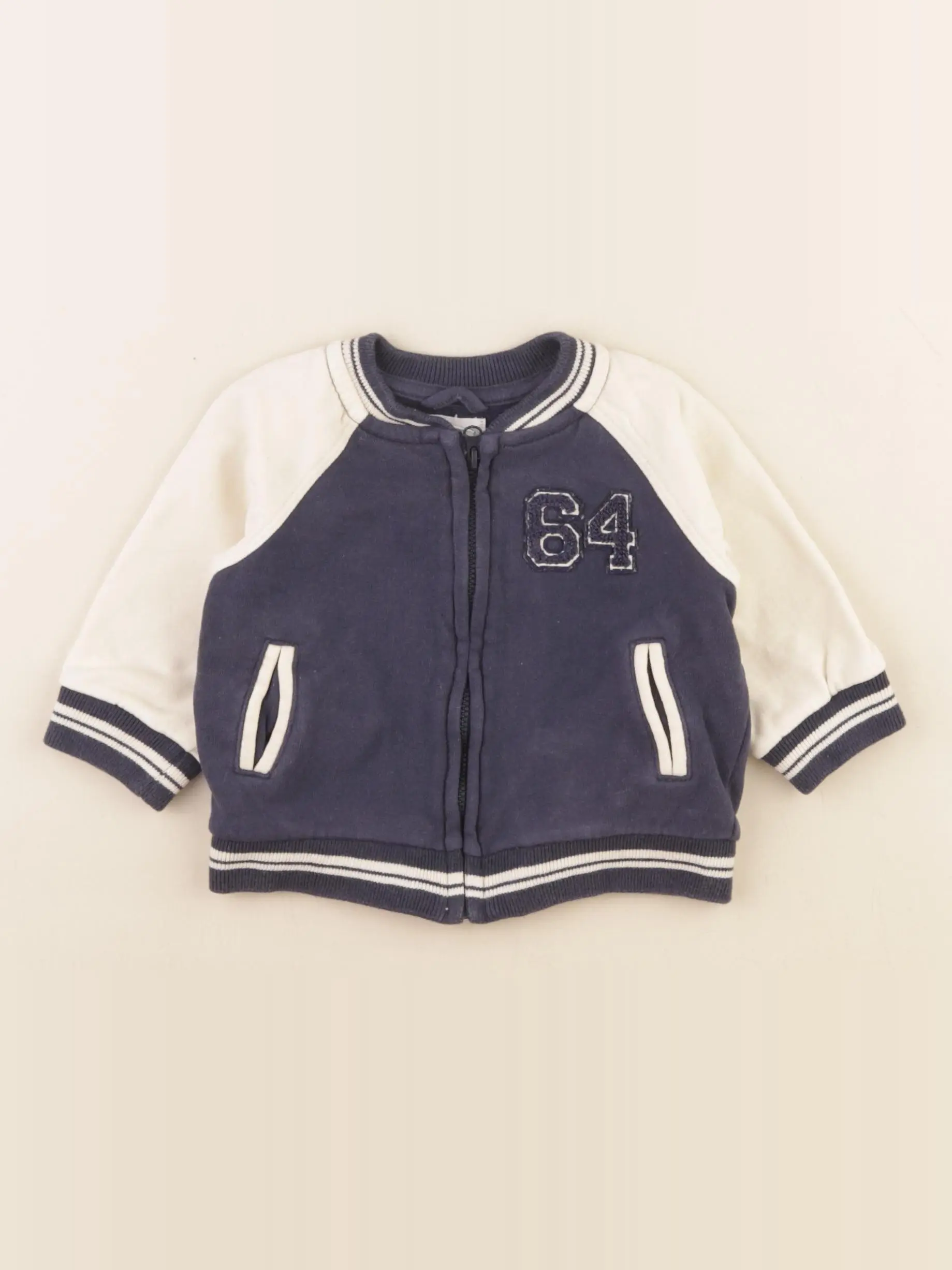 Sweat blanc, bleu